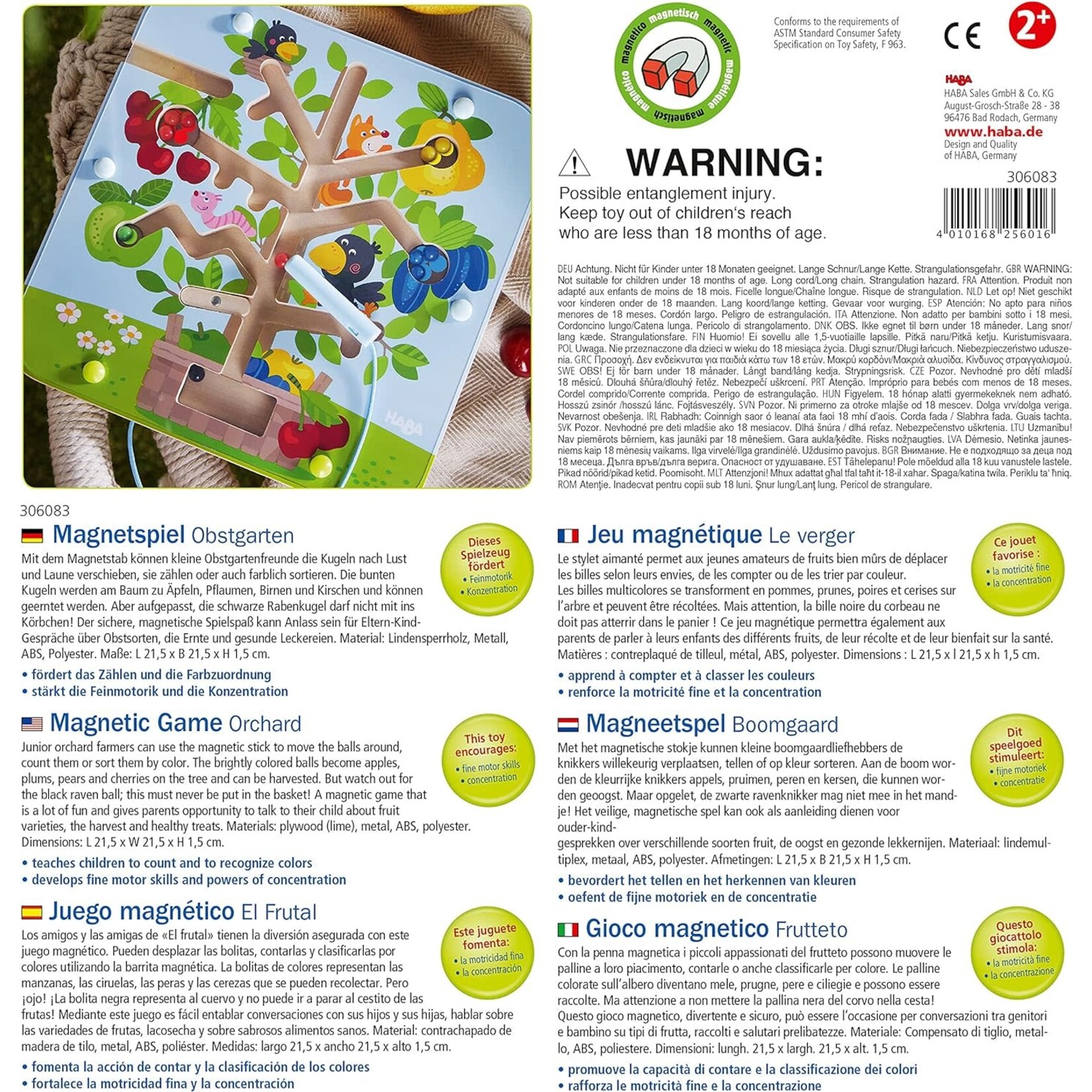 Haba Orchard Maze Magnetic Sorting Game