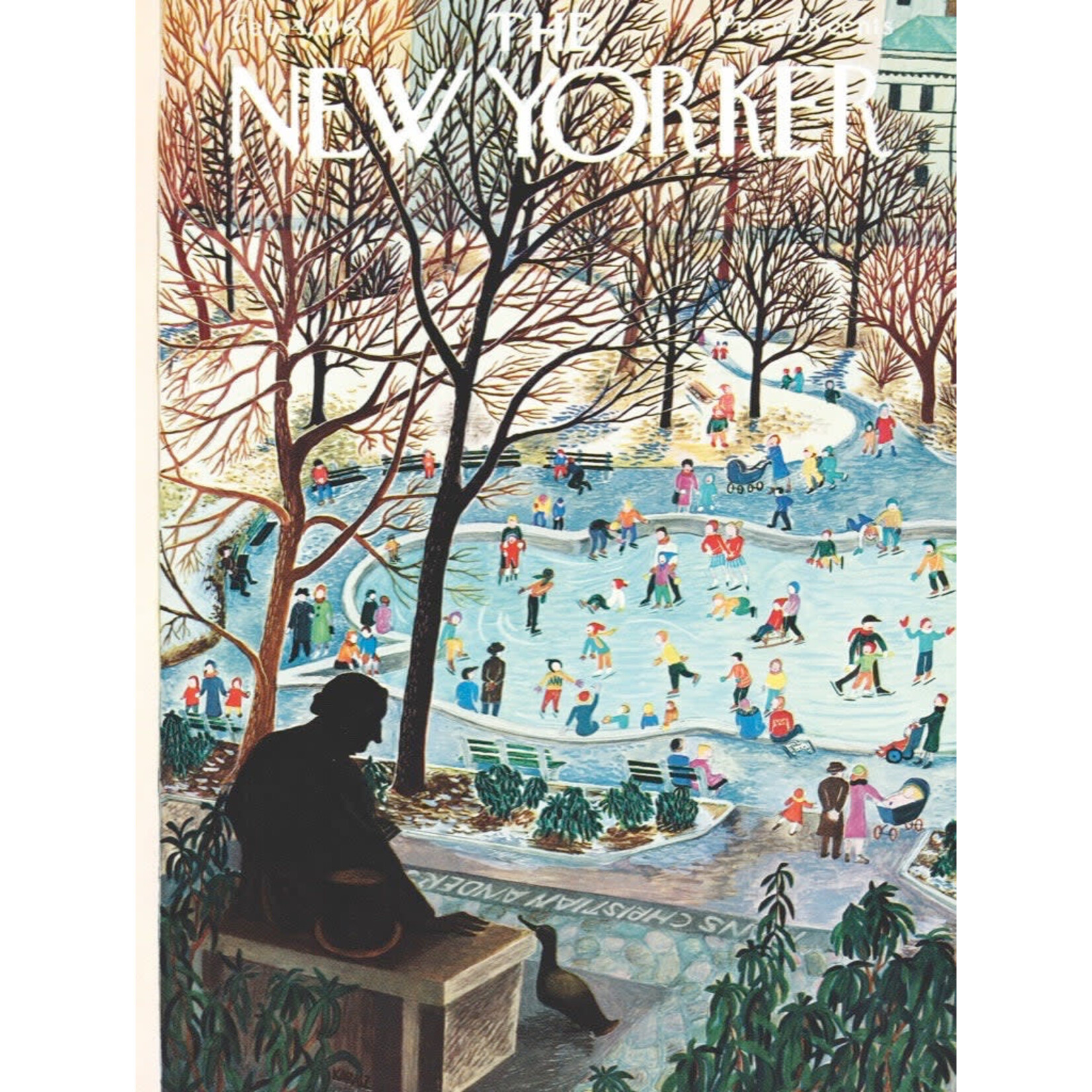 New York Puzzle Co New Yorker, The - Skating in the Park 750 Piece Puzzle