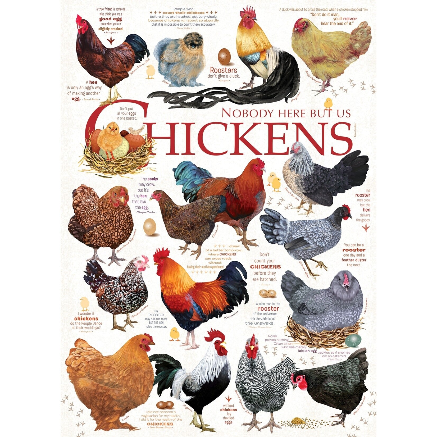 Cobble Hill Chicken Quotes 1000pc Puzzle