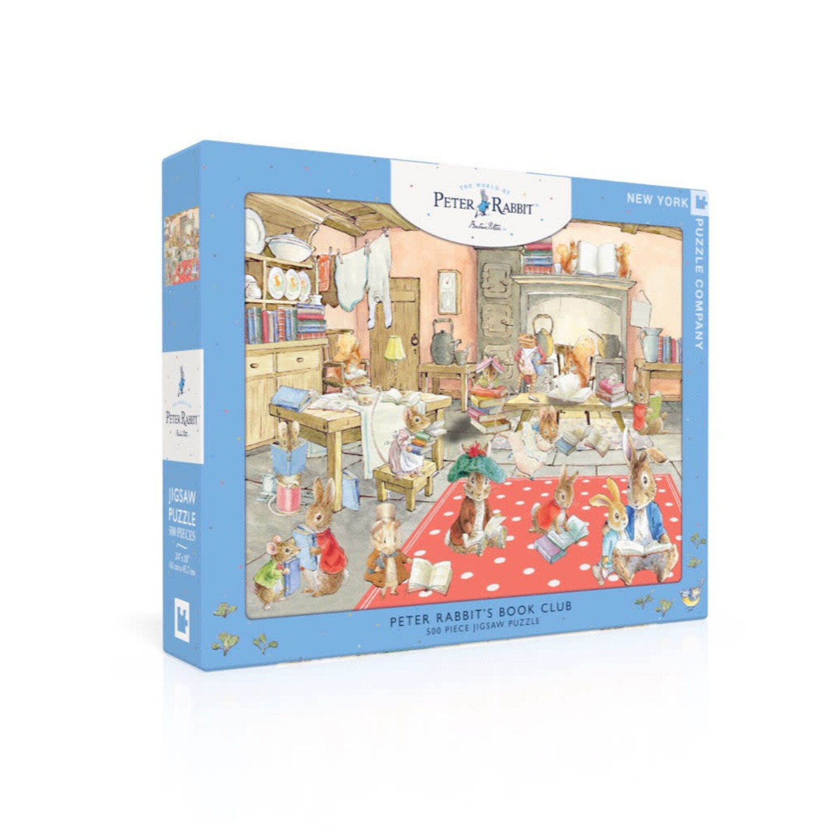 New York Puzzle Co Beatrix Potter - Peter Rabbit's Book Club 500 Piece Puzzle