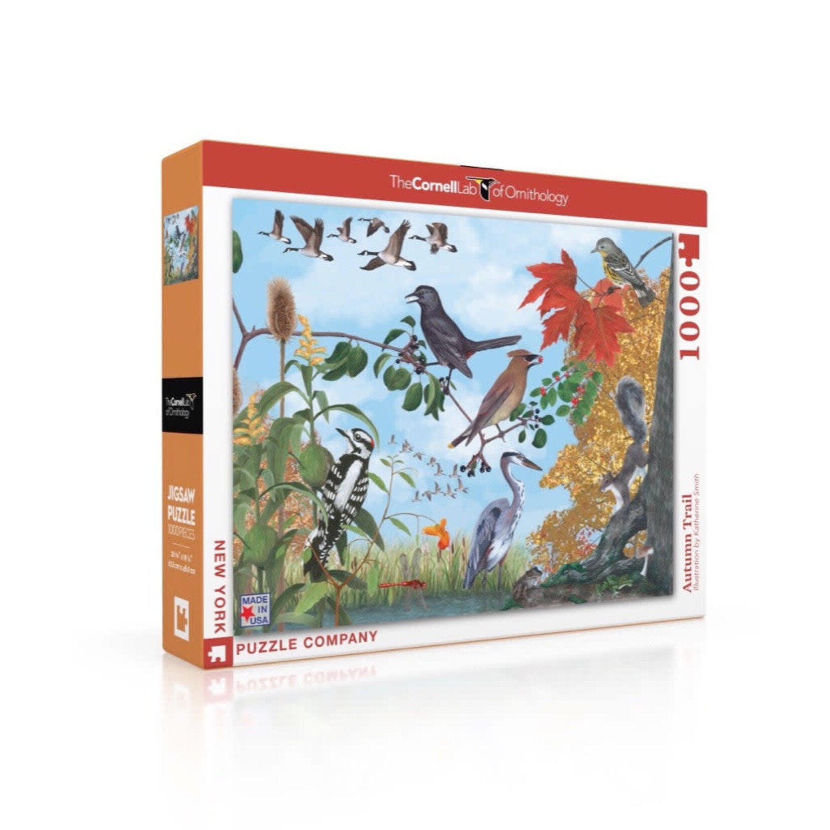 New York Puzzle Co Cornell Lab of Ornithology, The - Autumn Trail 1000 Piece Puzzle