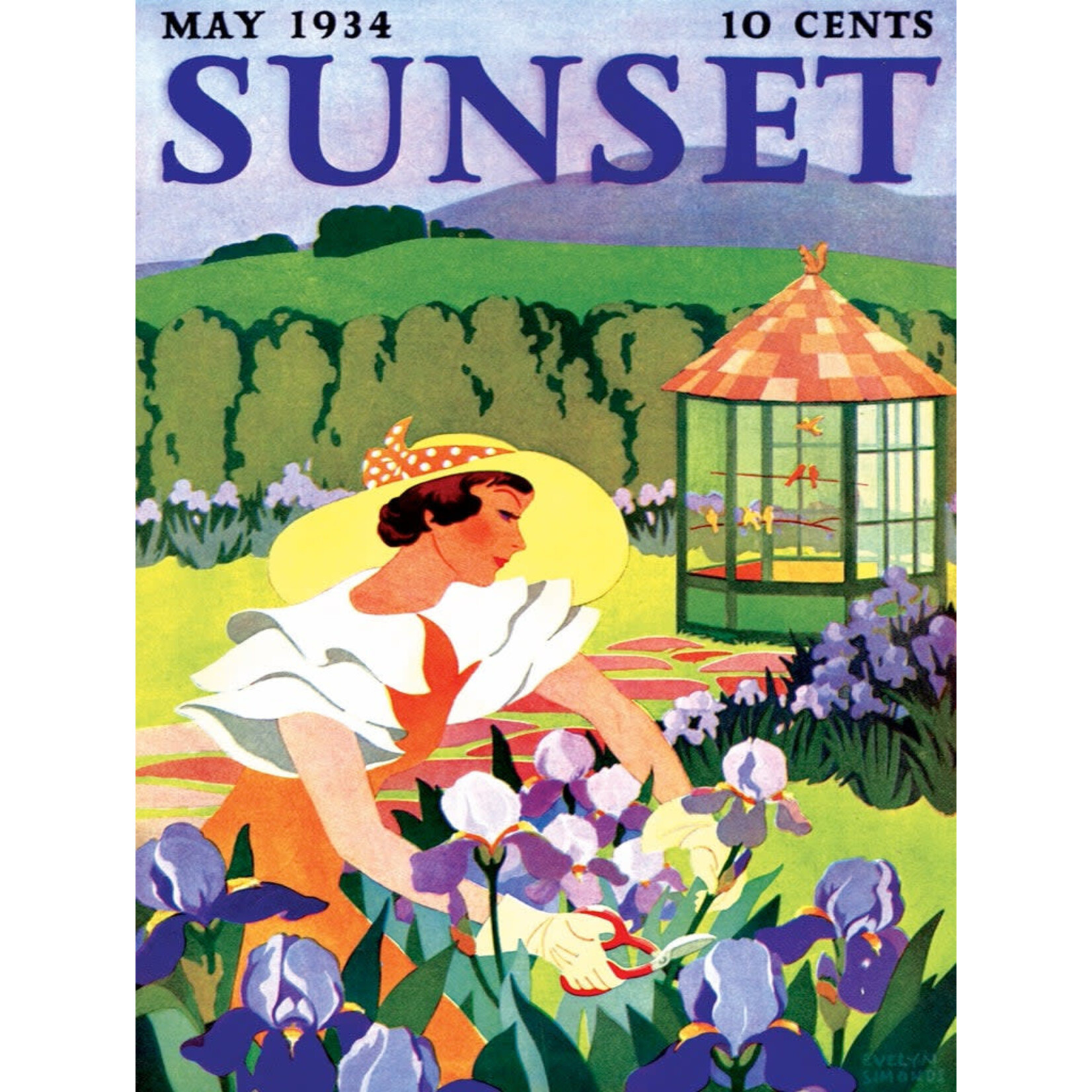 New York Puzzle Co Sunset - Iris Gardening 500 Piece Puzzle
