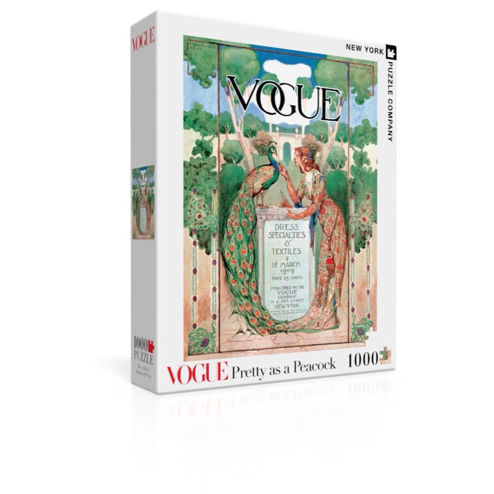 New York Puzzle Co Vogue - Pretty as a Peacock 1000 Piece Puzzle