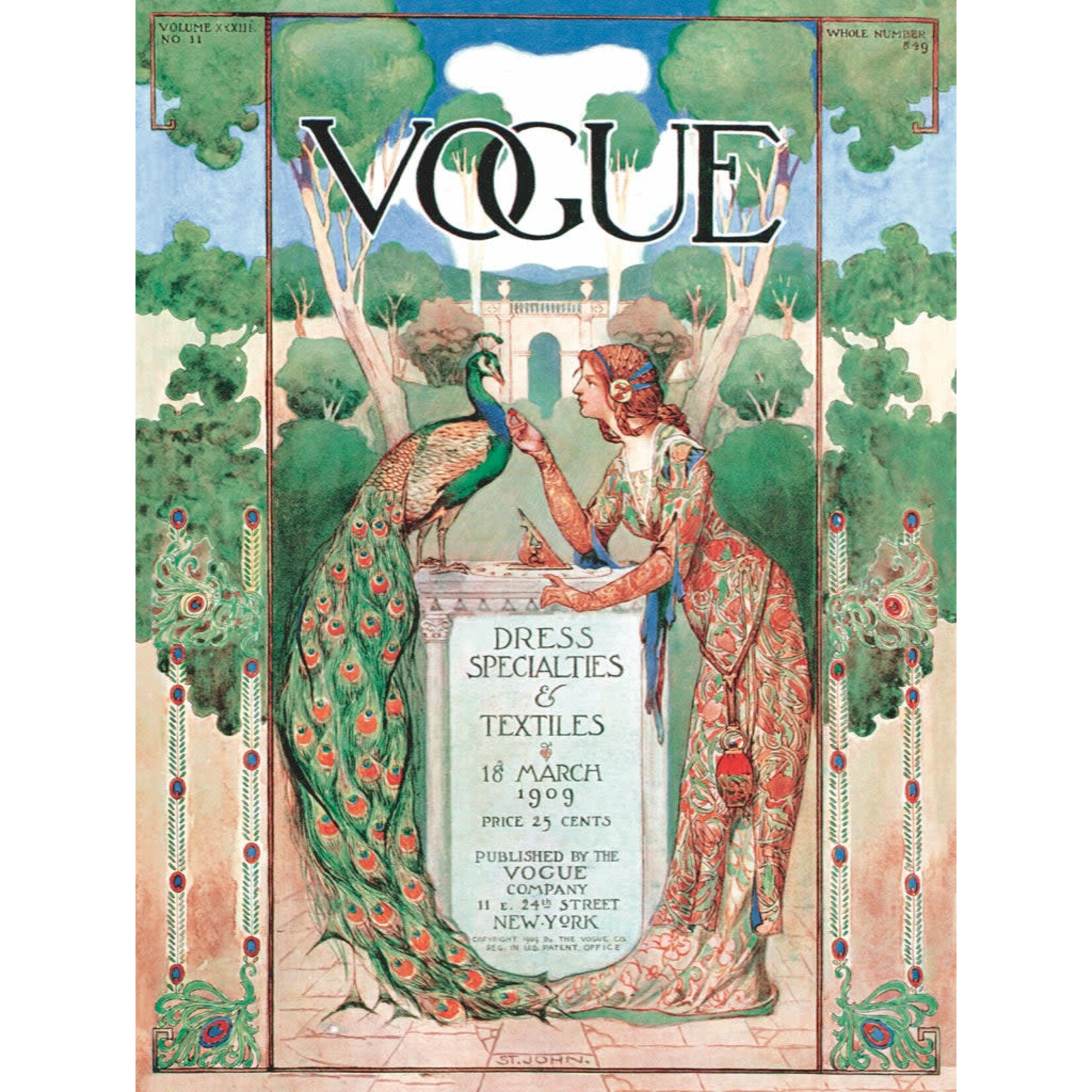 New York Puzzle Co Vogue - Pretty as a Peacock 1000 Piece Puzzle