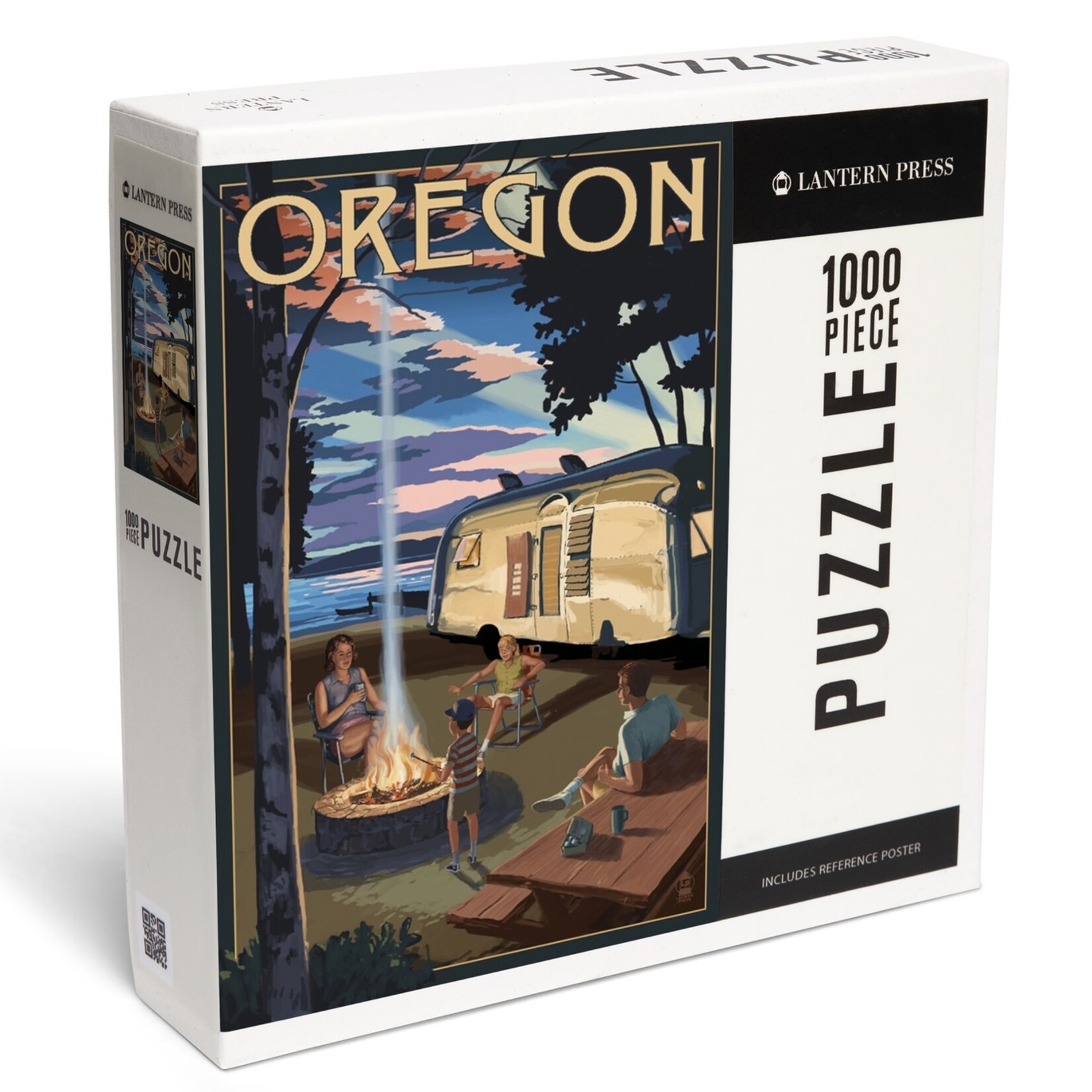 Lantern Press Oregon Retro Camper and Lake 1000 Piece Puzzle