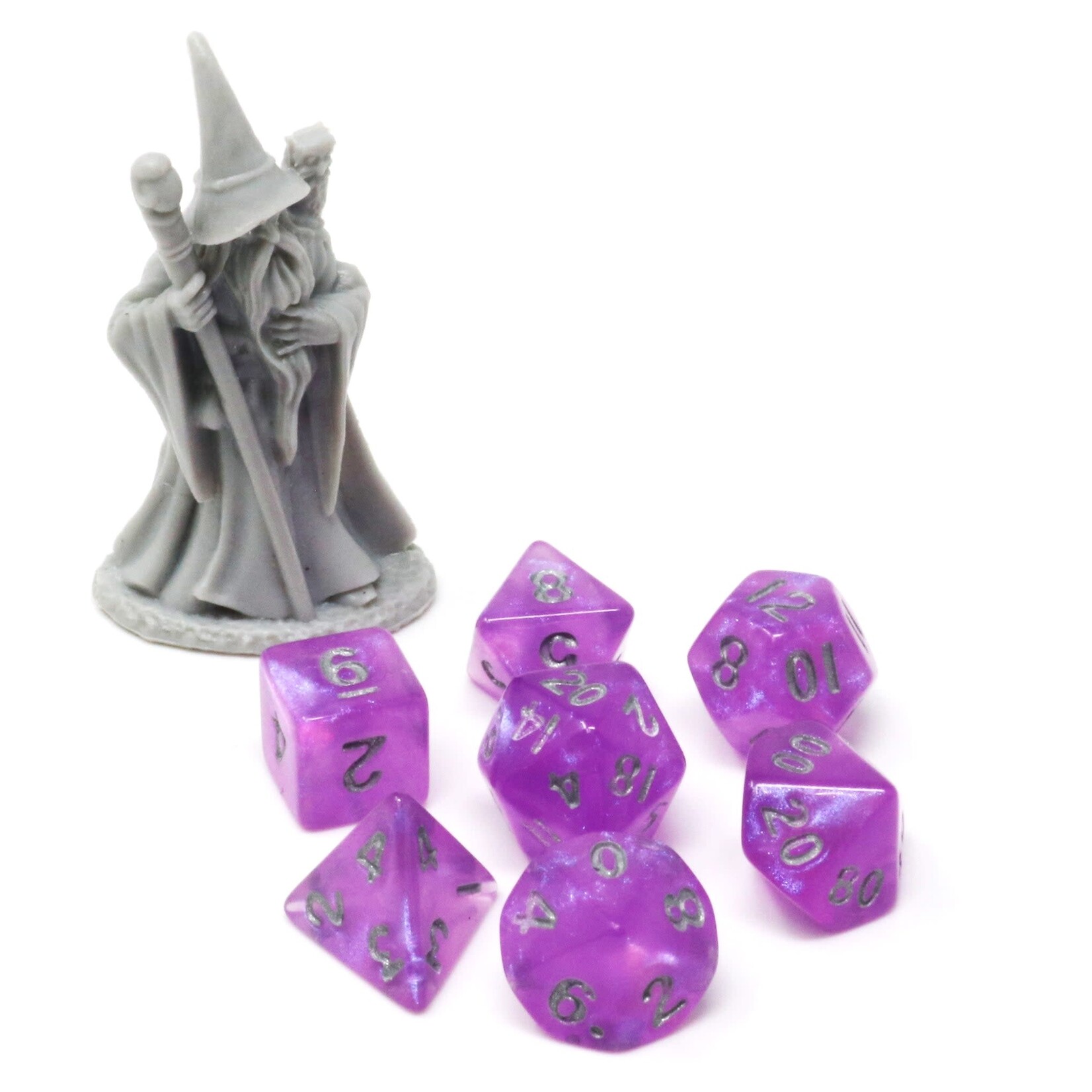 Die Hard Dice Critlings 7 Piece Mini RPG Set - Magenta Sparkle