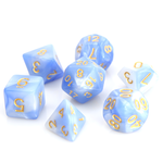 Die Hard Dice 7 Piece RPG Set - Blue and White Marble