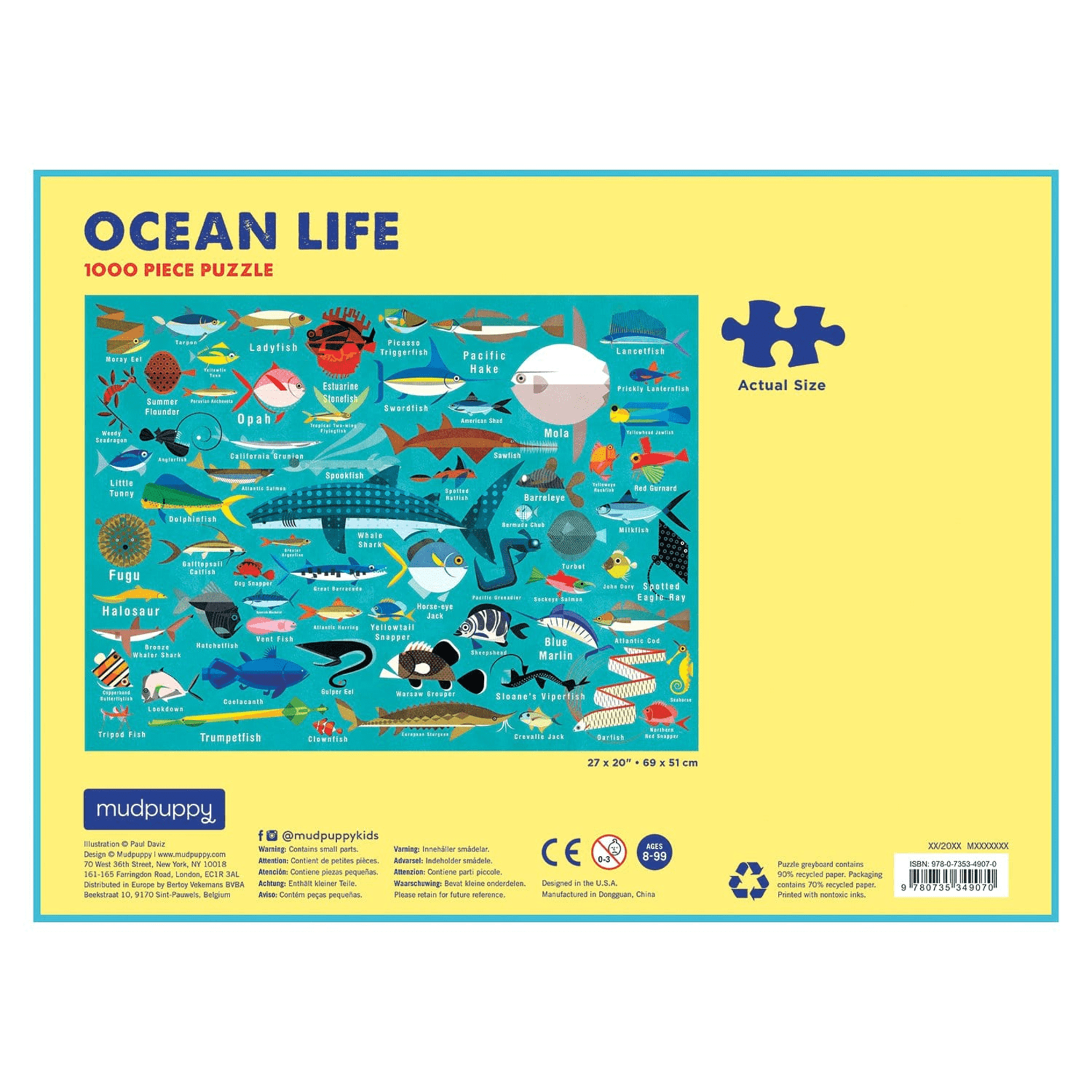 Mudpuppy Ocean Life 1000 Piece Family Puzzle