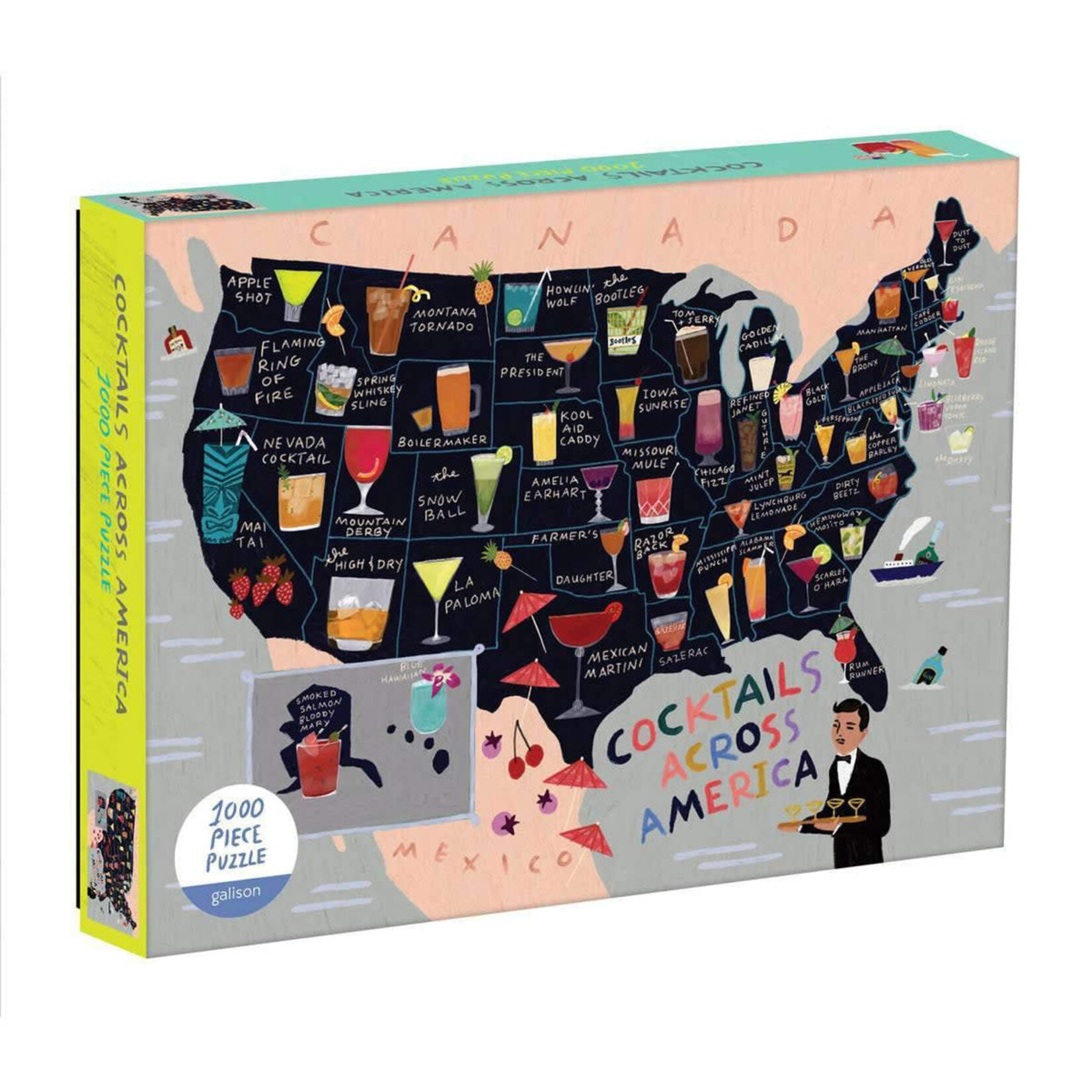 galison Cocktails Across America 1000 Piece Jigsaw Puzzle