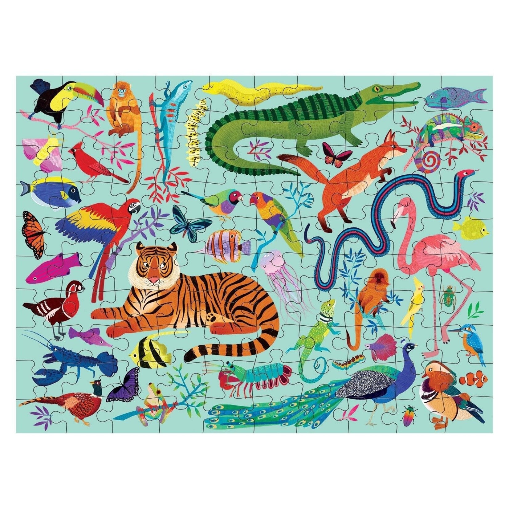 Mudpuppy Double-Sided Puzzle - Animal Kingdom 100 Pieces