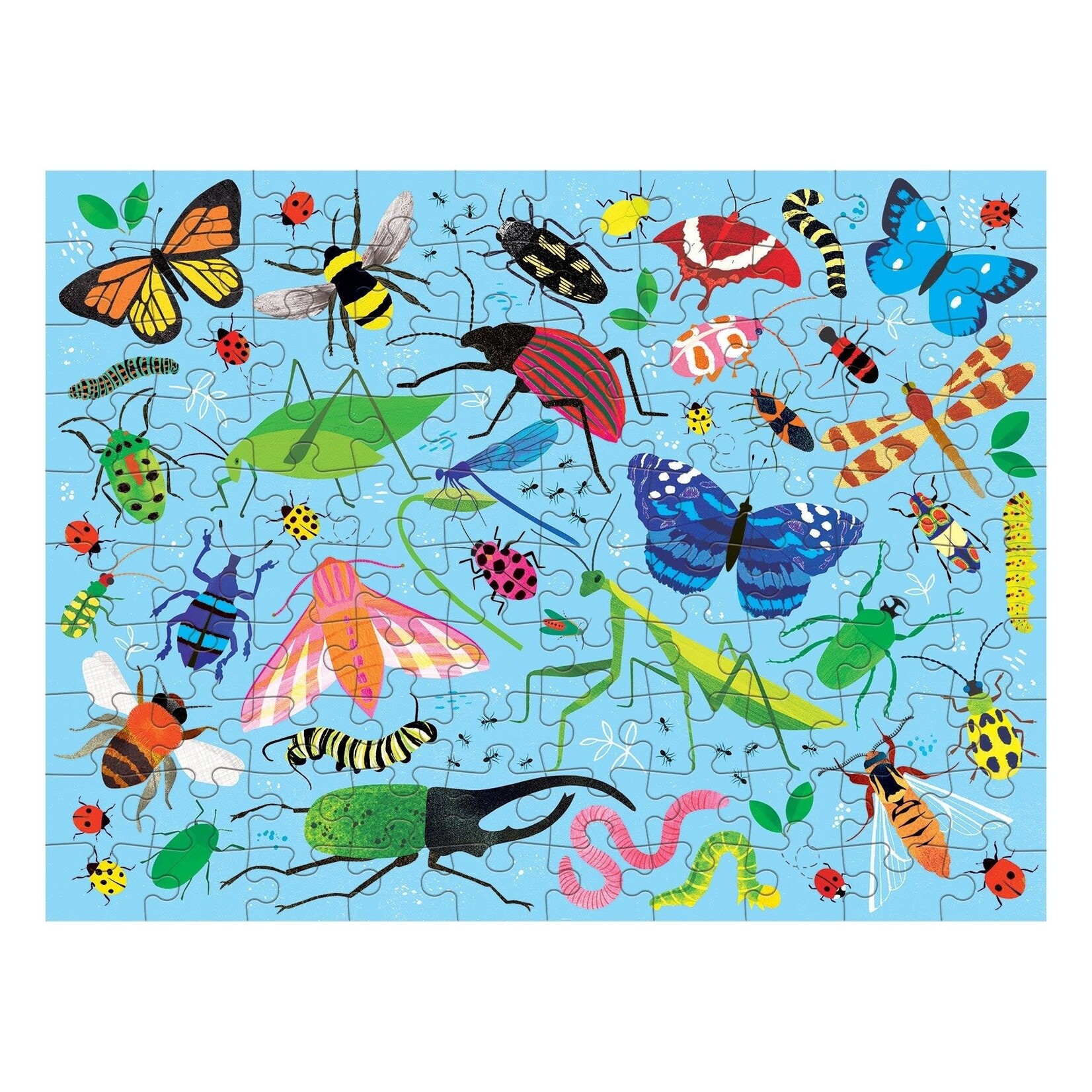 Mudpuppy Double-Sided Puzzle - Bugs & Birds 100 Pieces
