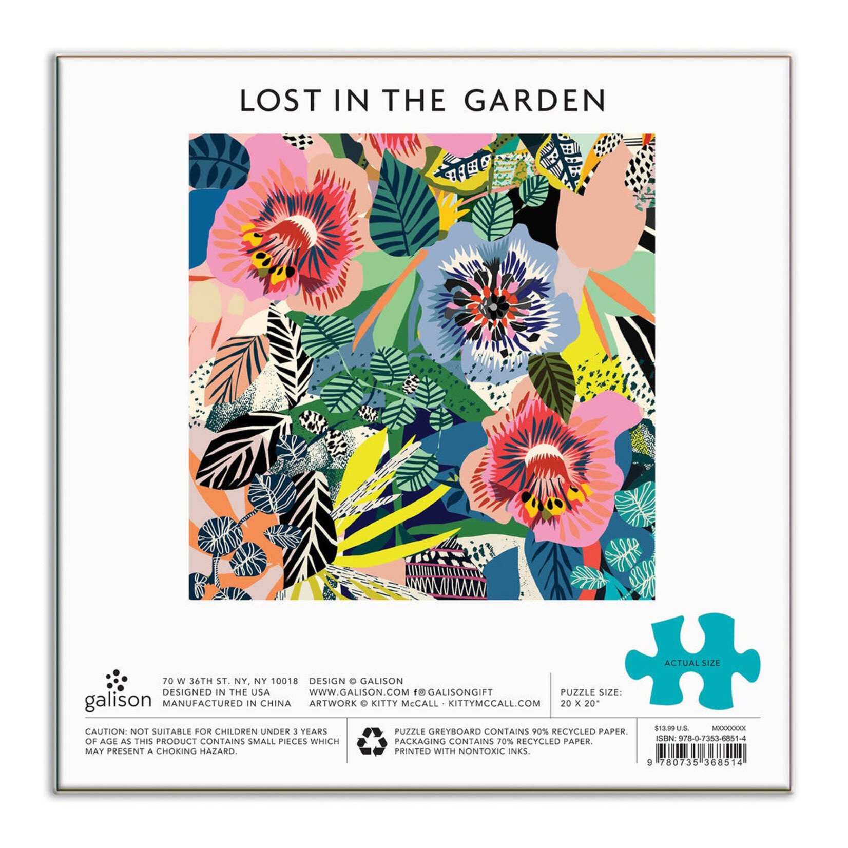 galison Lost In the Garden 500 Piece Jigsaw Puzzle