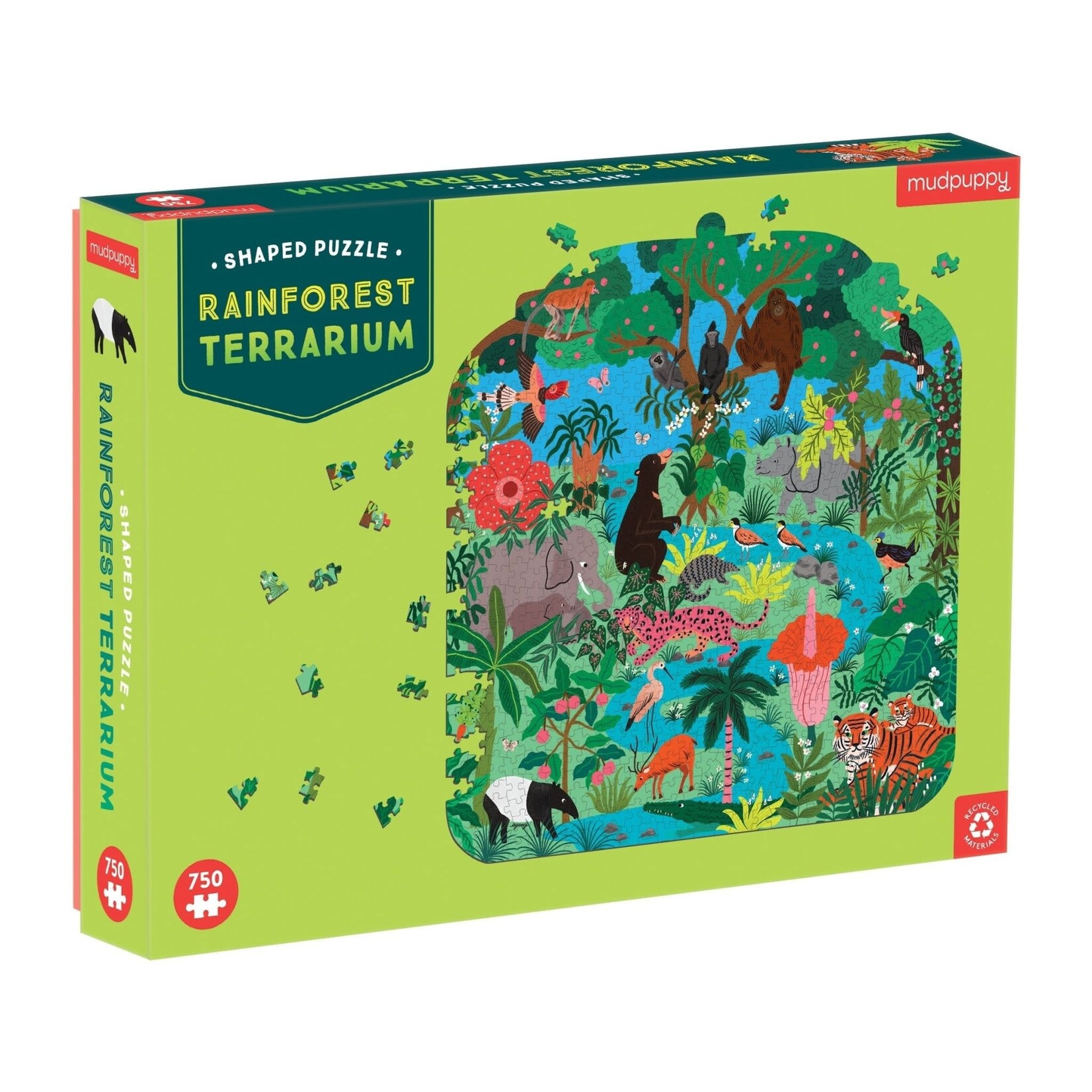 Mudpuppy Shaped Puzzle - Rainforest Terrarium 750 Pieces