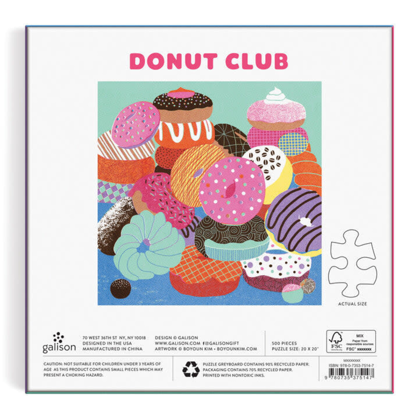 galison Donut Club 500 Piece Puzzle
