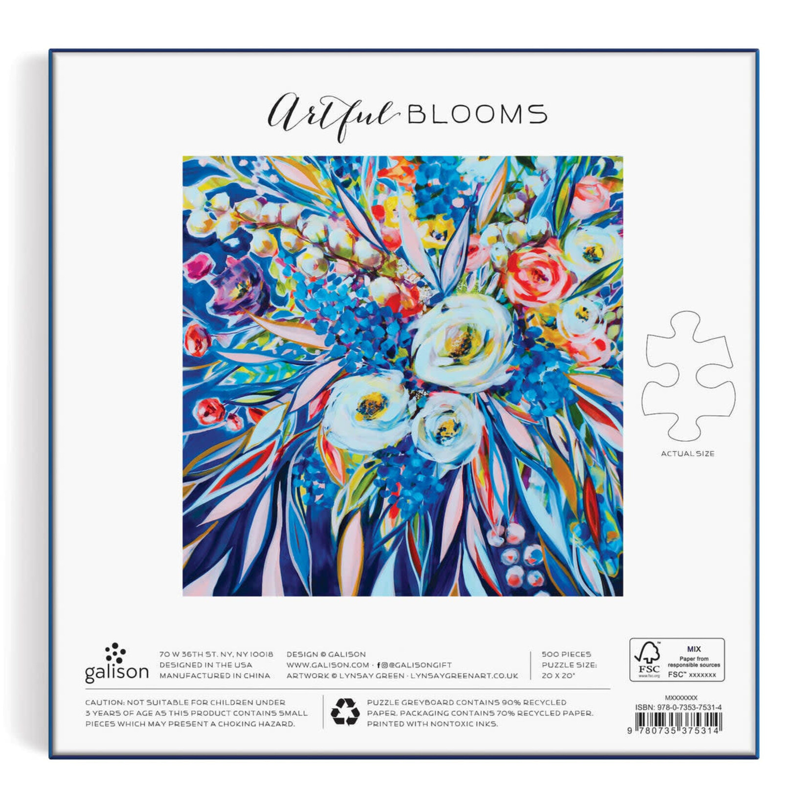 galison Artful Blooms 500 Piece Puzzle