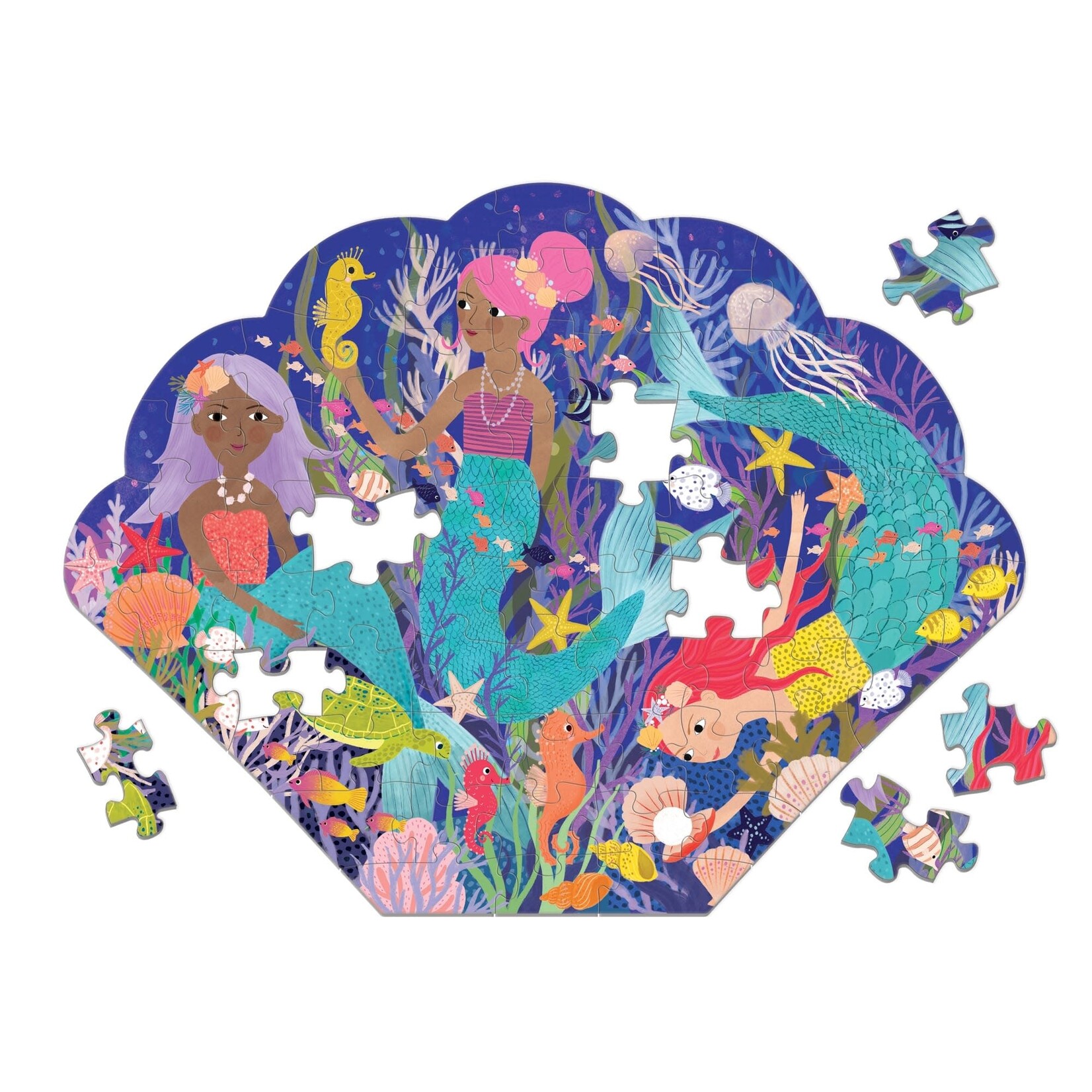 Mudpuppy Shaped Puzzle - Mermaid Cove 75 Pieces