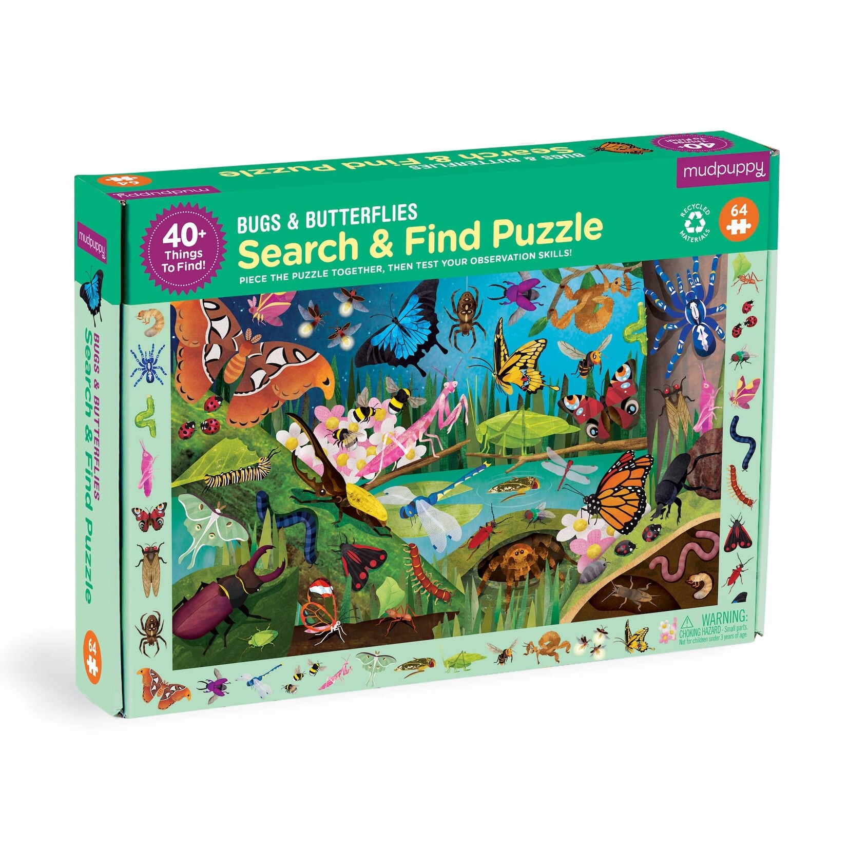 Mudpuppy Search & Find 64 Piece Puzzle - Bugs & Butterflies