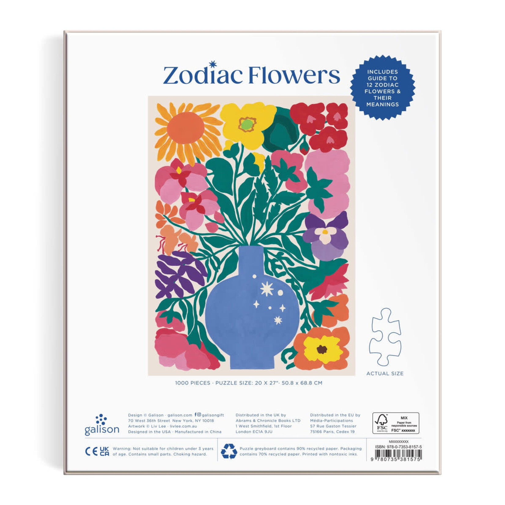 galison Zodiac Flowers 1000 Piece Puzzle