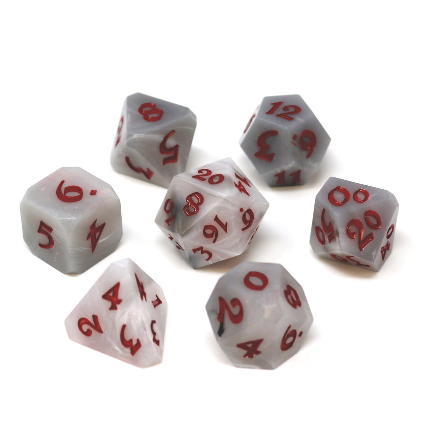 Die Hard Dice 7 Piece RPG Set - Avalore Talisman Mist with Crimson