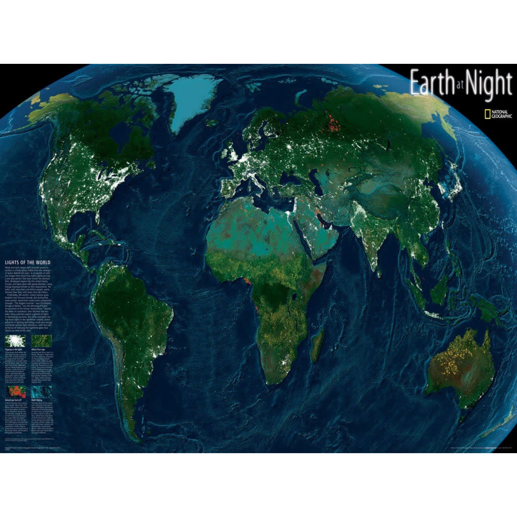 New York Puzzle Co National Geographic - Earth at Night 1000 Piece Puzzle
