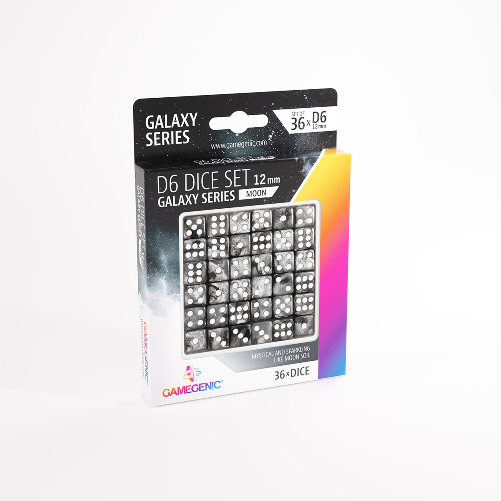 Gamegenic Galaxy Series: Moon D6 12mm Dice Set (36pc)