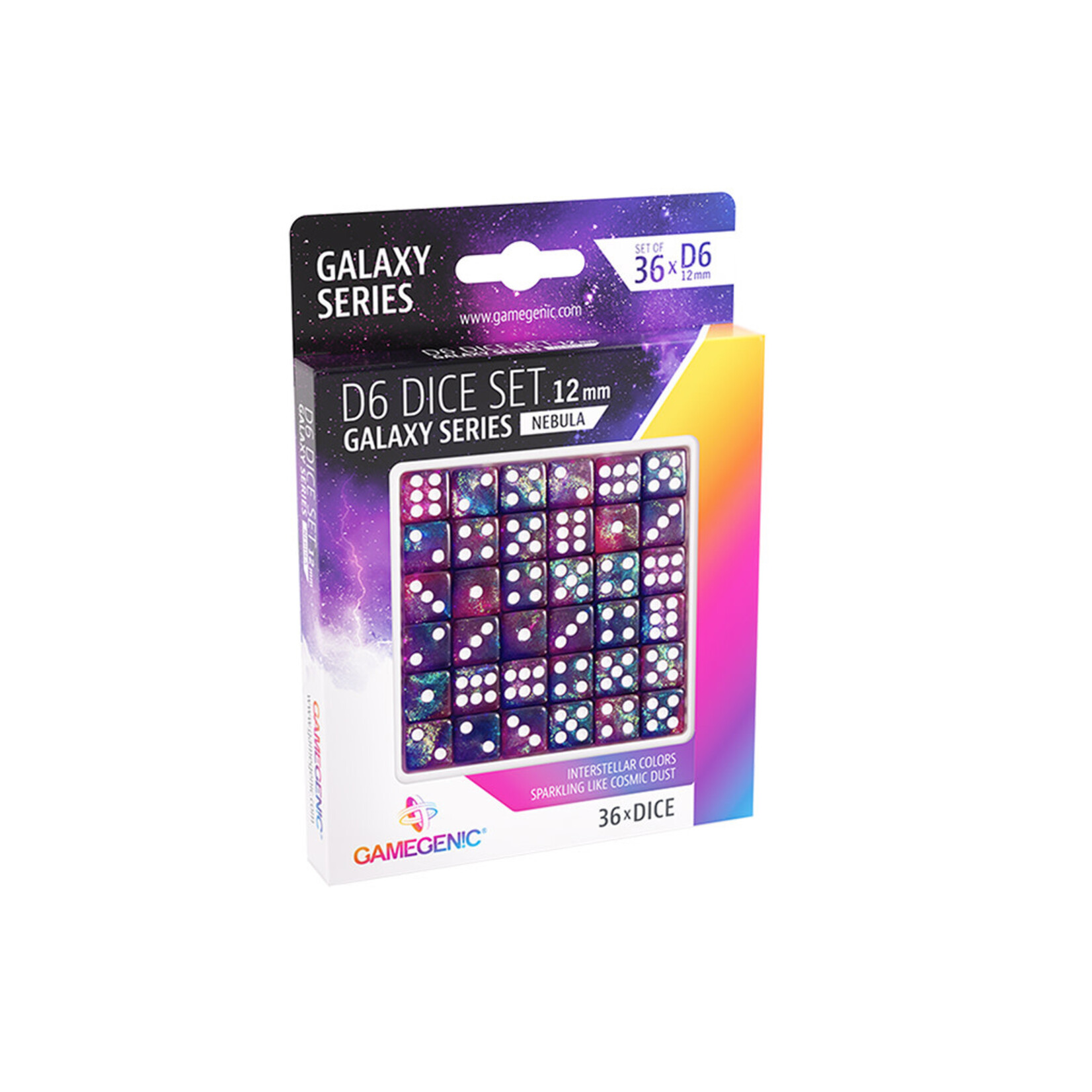 Gamegenic Galaxy Series: Nebula D6 12mm Dice Set (36pc)