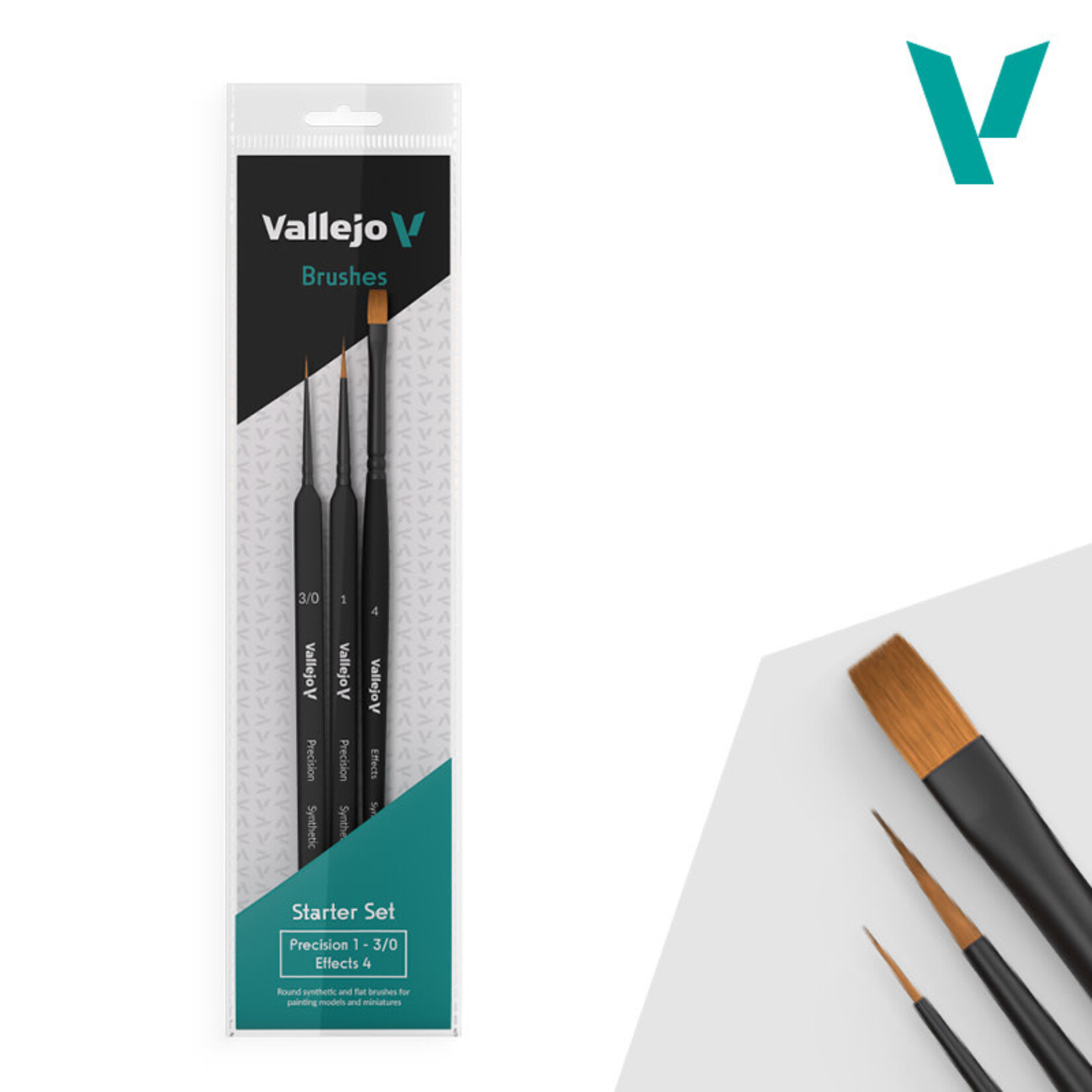 Vallejo Precision Round Synthetic Brush: Starter Set