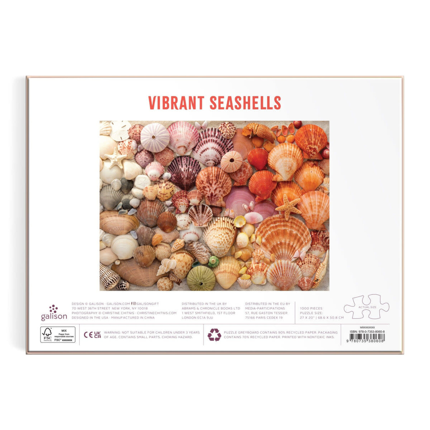 galison Vibrant Seashells 1000 Piece Puzzle