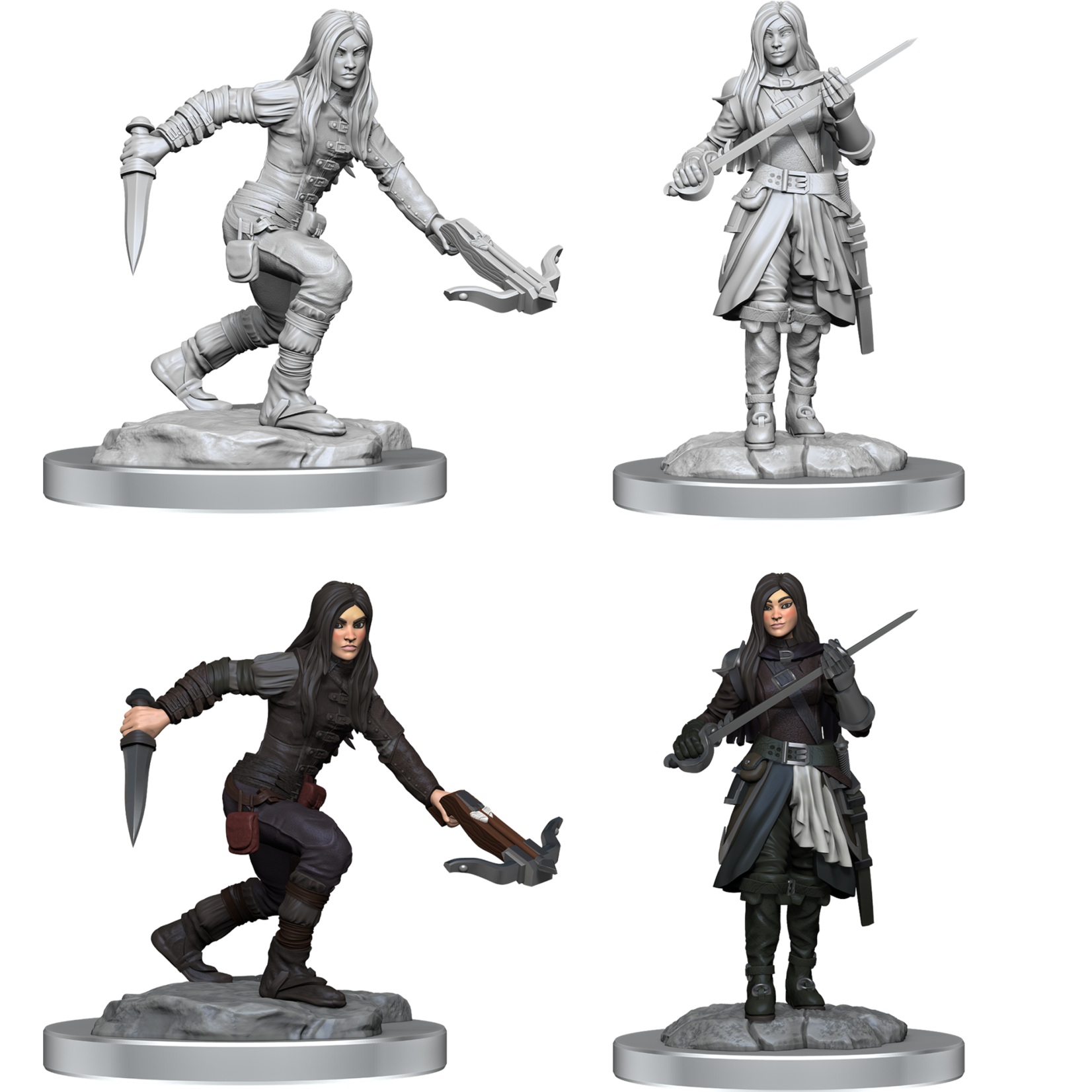 WizKids D&D Nolzur's Marvelous Miniatures: Half-Elf Rogues, Female