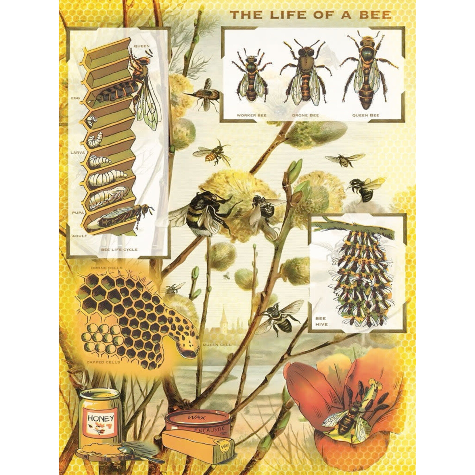 New York Puzzle Co Vintage Collection - Bees & Honey 1000 Piece Puzzle
