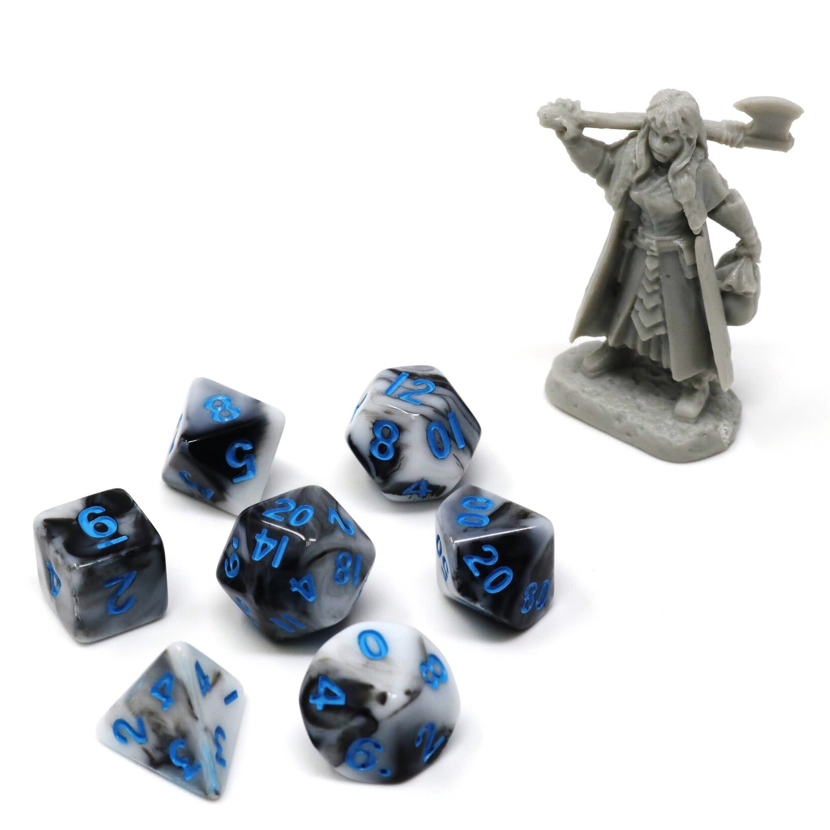 Die Hard Dice Critlings 7 Piece Mini RPG Set - Colbalt Noir