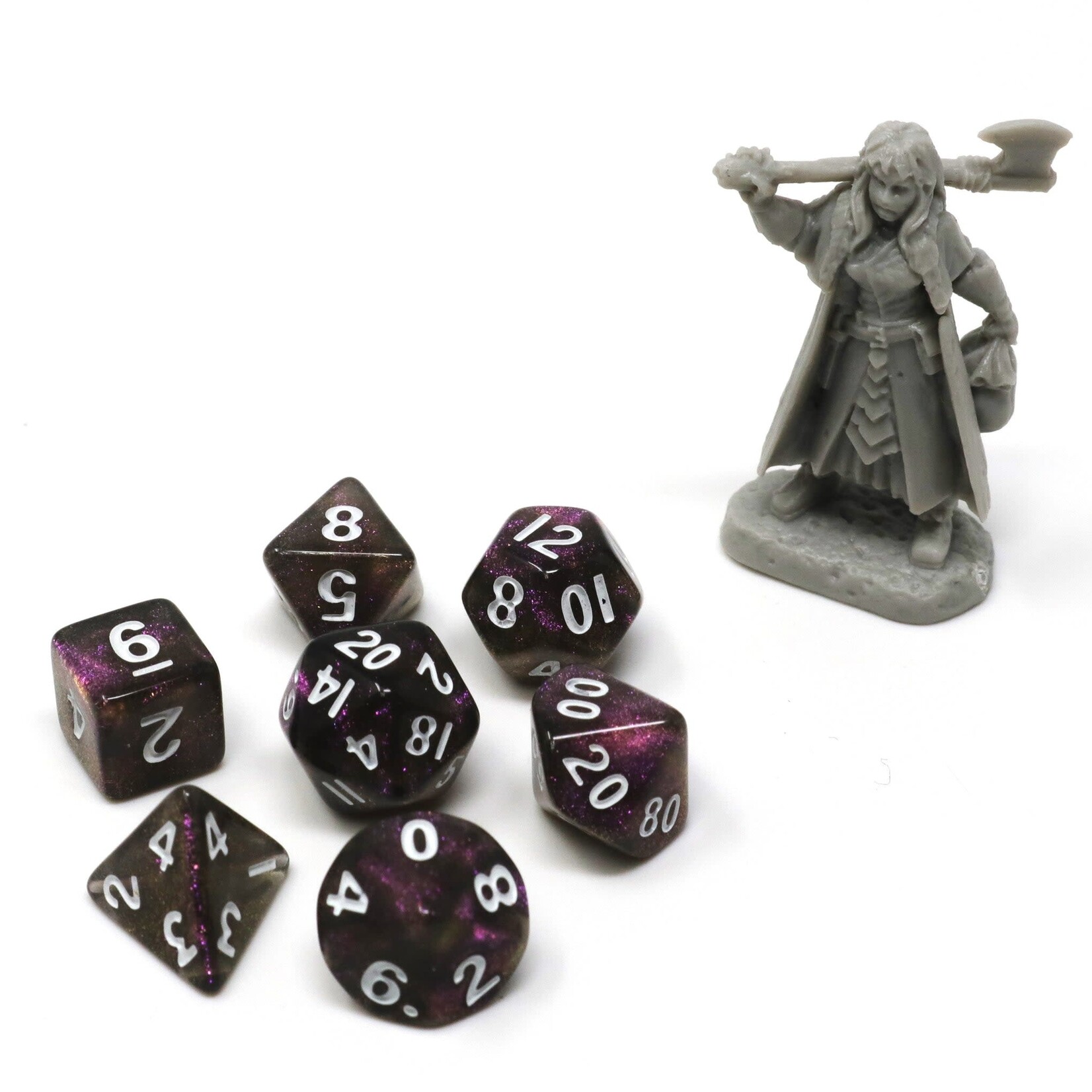 Die Hard Dice Critlings 7 Piece Mini RPG Set - Burgundazzle