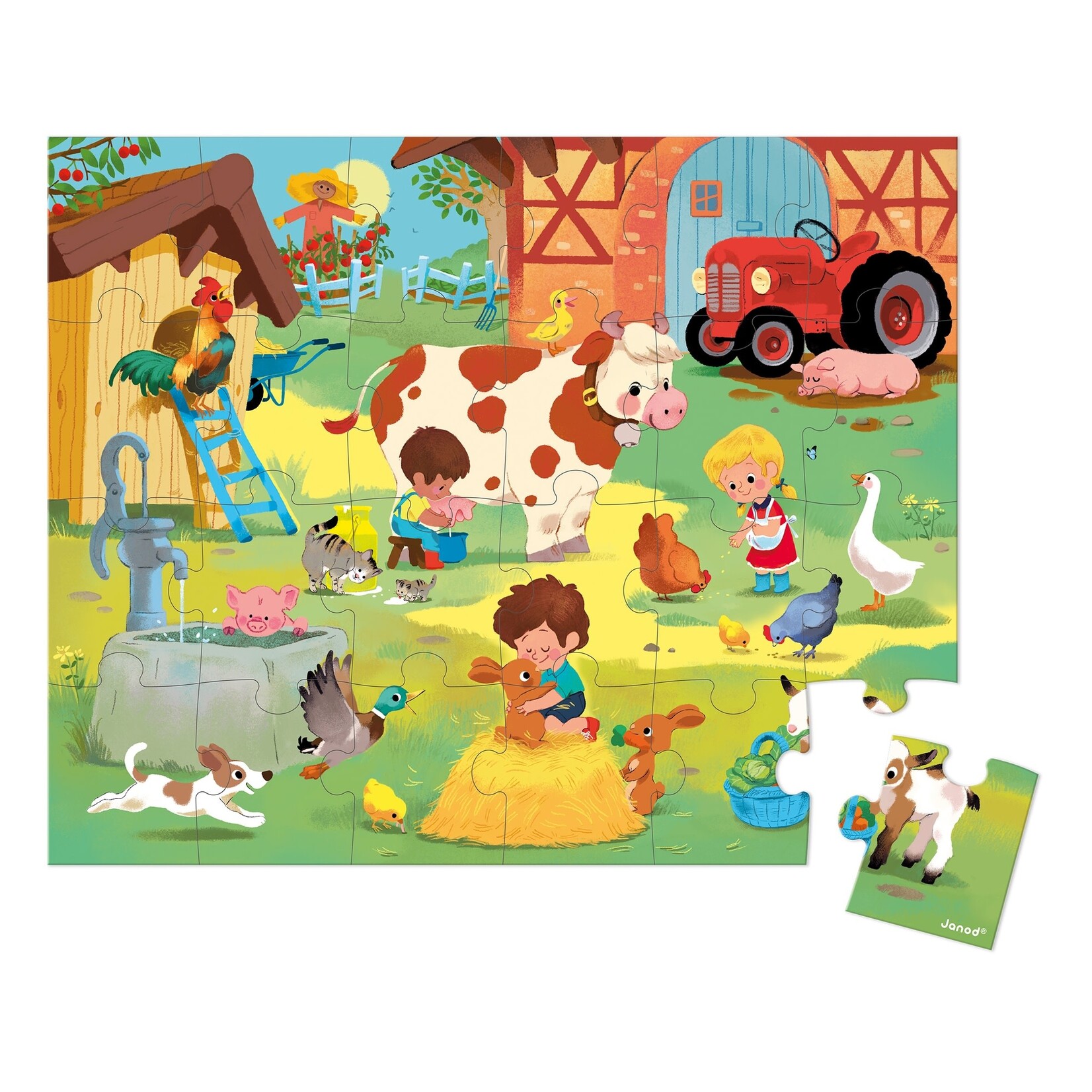 Janod Day At the Farm 24 Piece Puzzle