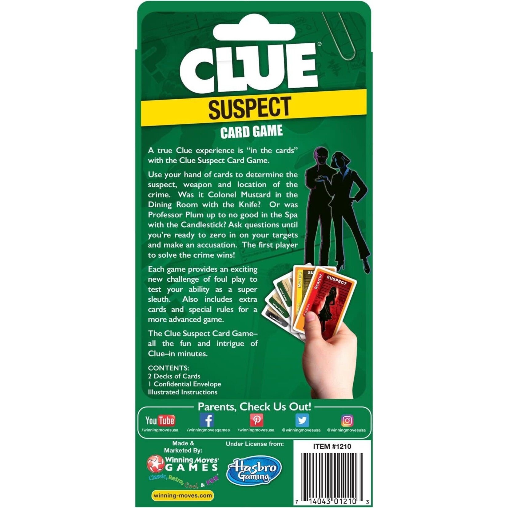 Winning Moves Games Clue Suspect Card Game