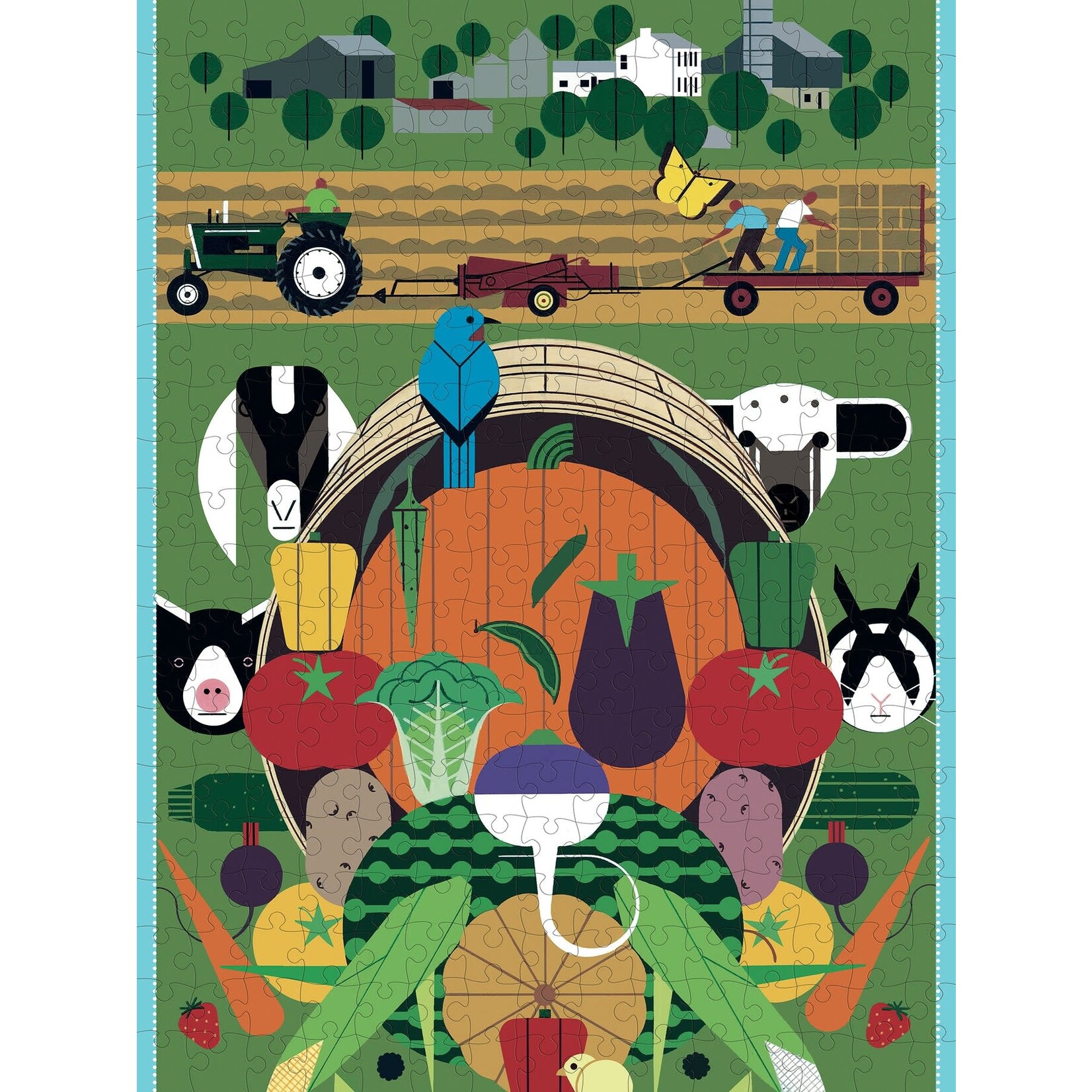 Pomegranate Charley Harper: Gorman Heritage Farm 300-Piece Jigsaw Puzzle