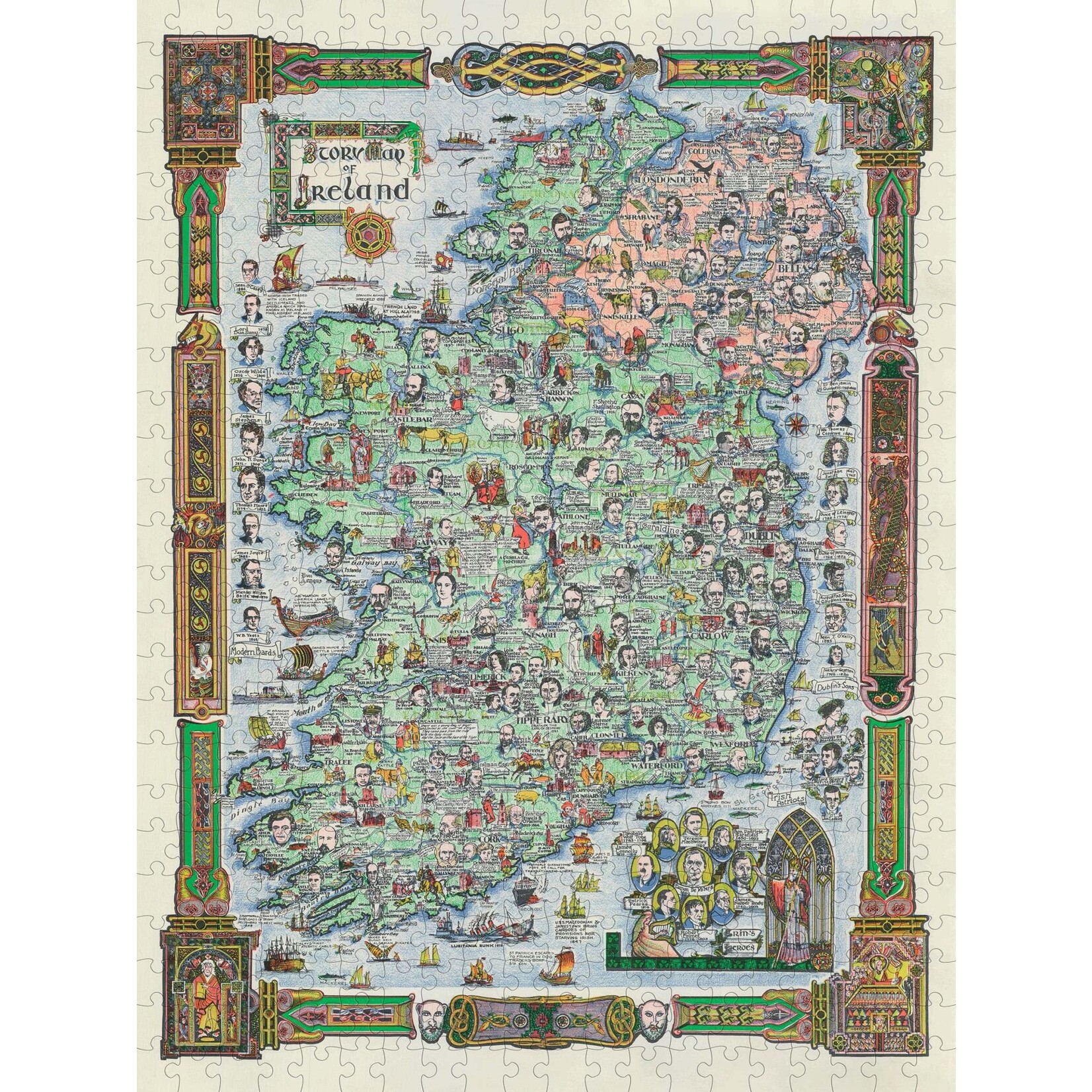 Pomegranate Story Map of Ireland 500-piece Jigsaw Puzzle