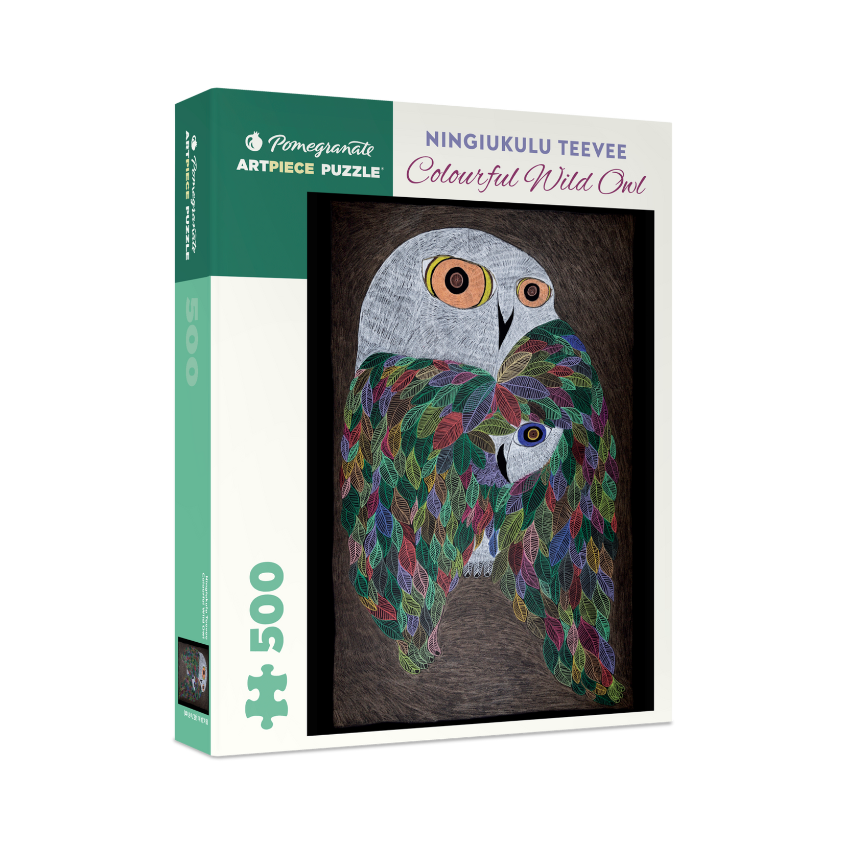 Pomegranate Ningiukulu Teevee: Colourful Wild Owl 500-Piece Jigsaw Puzzle