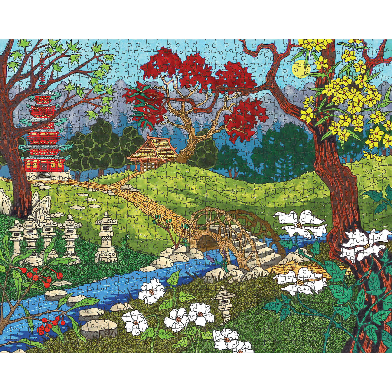 Pomegranate CJ Hurley: At the Japanese Garden 1000-Piece Jigsaw Puzzle