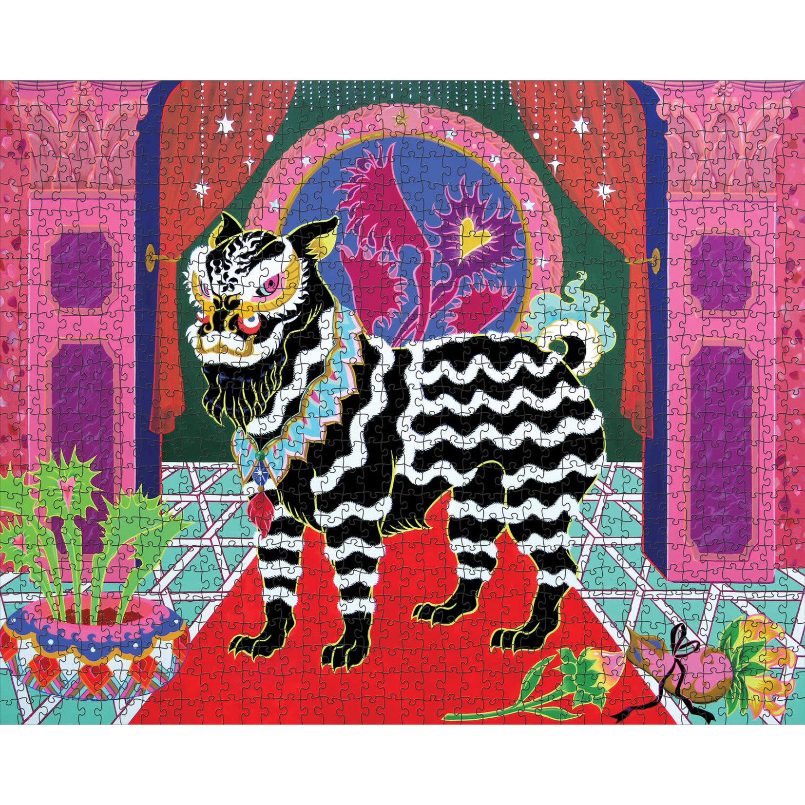 Pomegranate Tsz Kam: Black Lion, Black Ribbon 1000-Piece Jigsaw Puzzle
