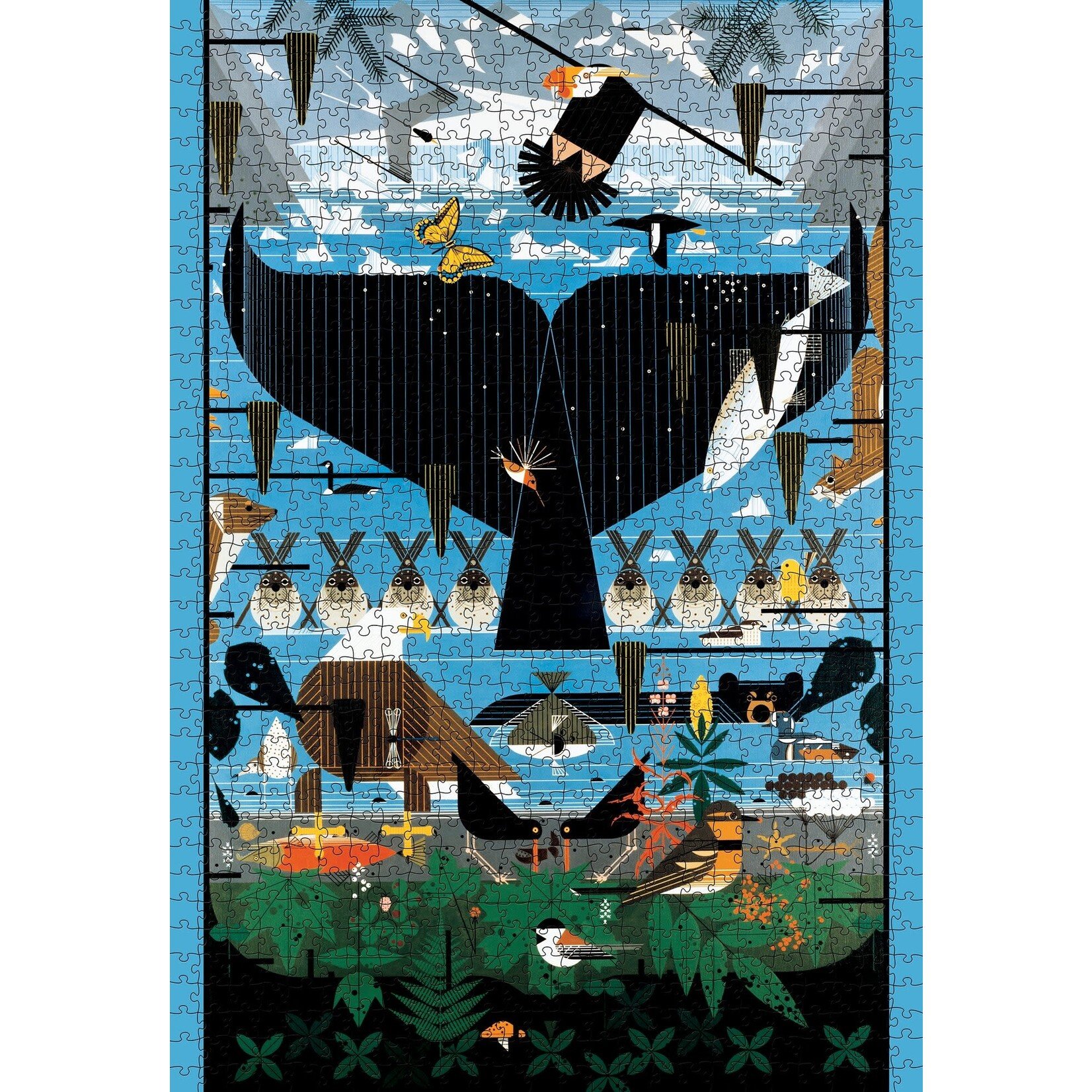 Pomegranate Charley Harper: Glacier Bay, Alaska 1000-piece Jigsaw Puzzle