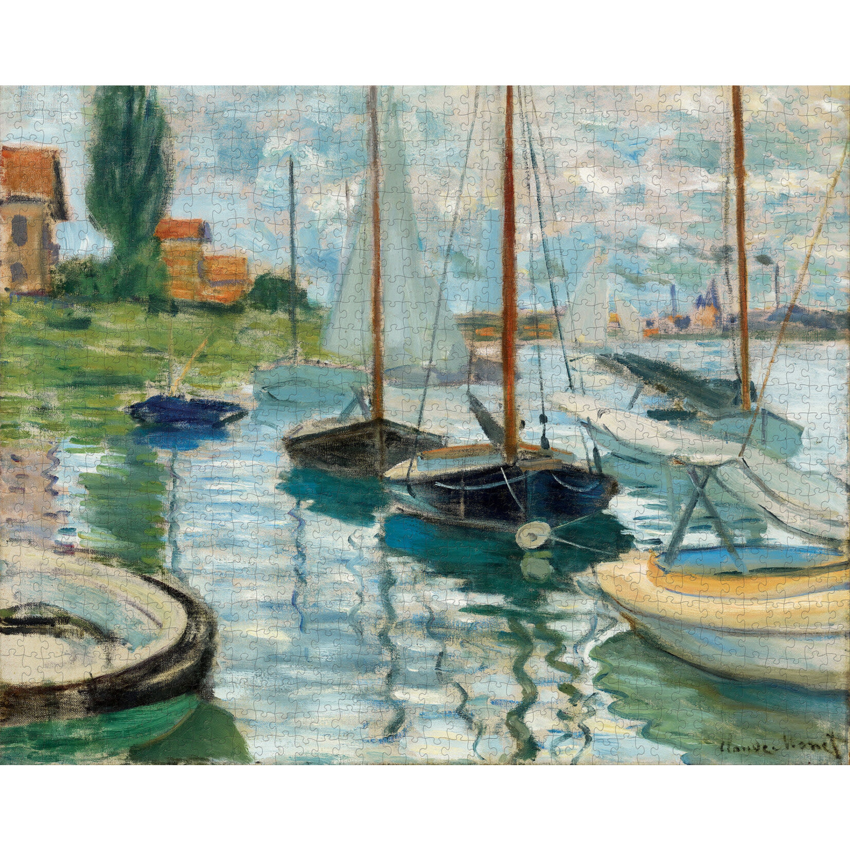 Pomegranate Claude Monet: Sailboats on the Seine 1000-Piece Jigsaw Puzzle