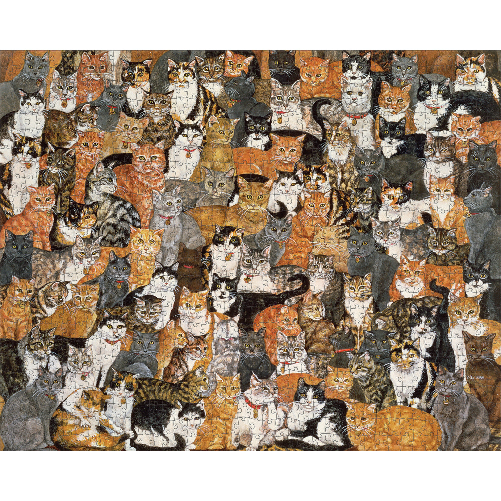 Pomegranate Ditz: Double Cat-Spread 1000-Piece Jigsaw Puzzle