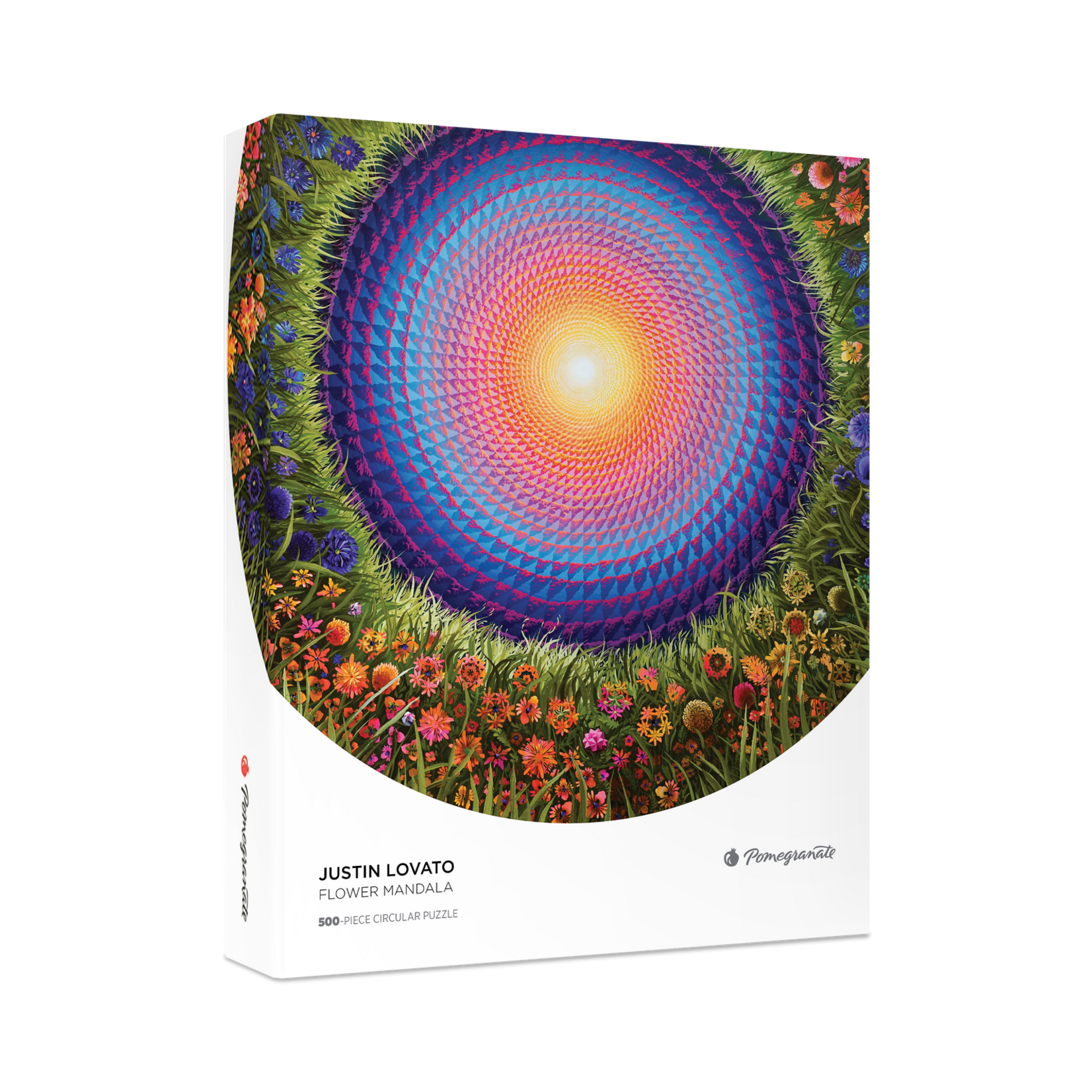 Pomegranate Justin Lovato: Flower Mandala 500-Piece Circular Jigsaw Puzzle