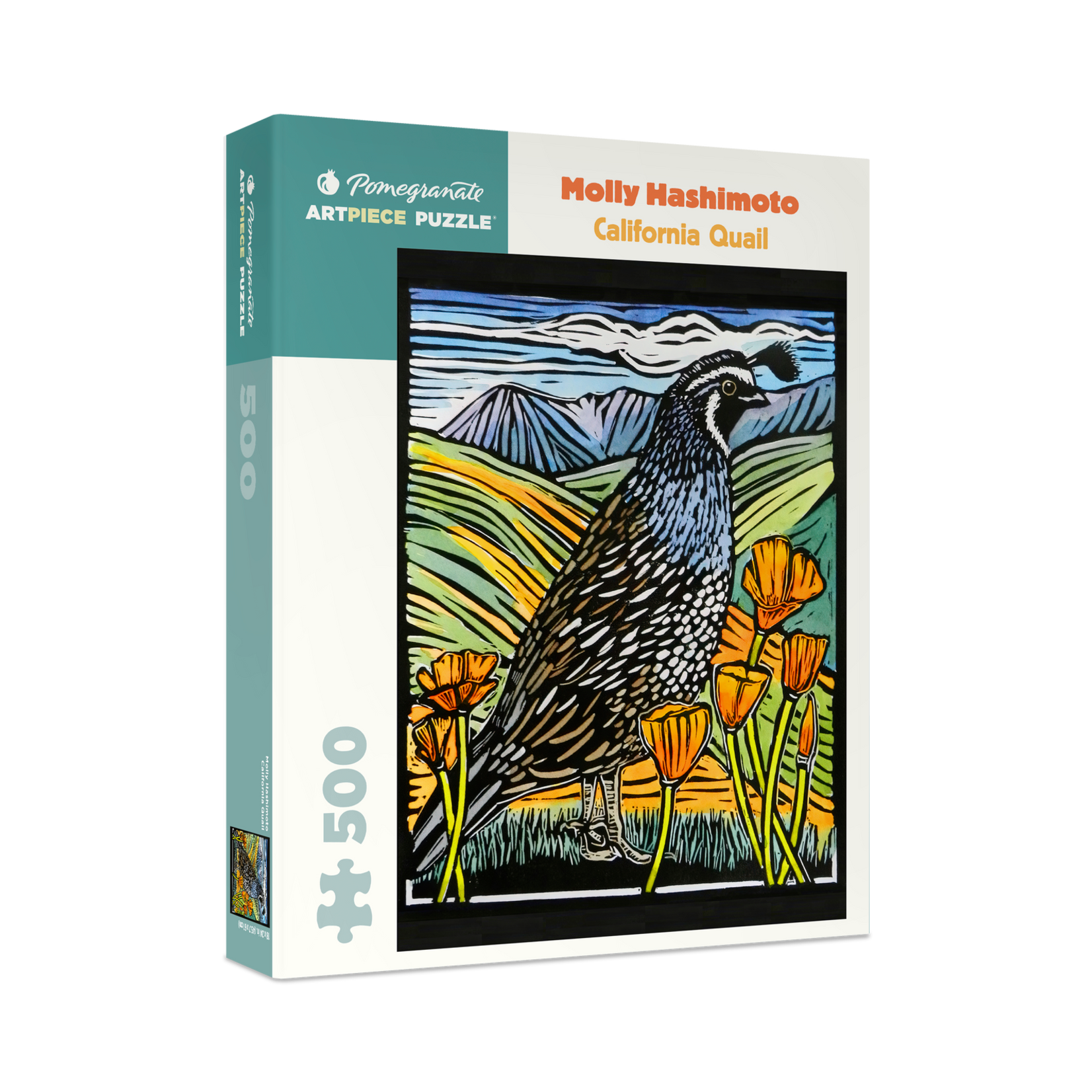 Pomegranate Molly Hashimoto: California Quail 500-Piece Jigsaw Puzzle