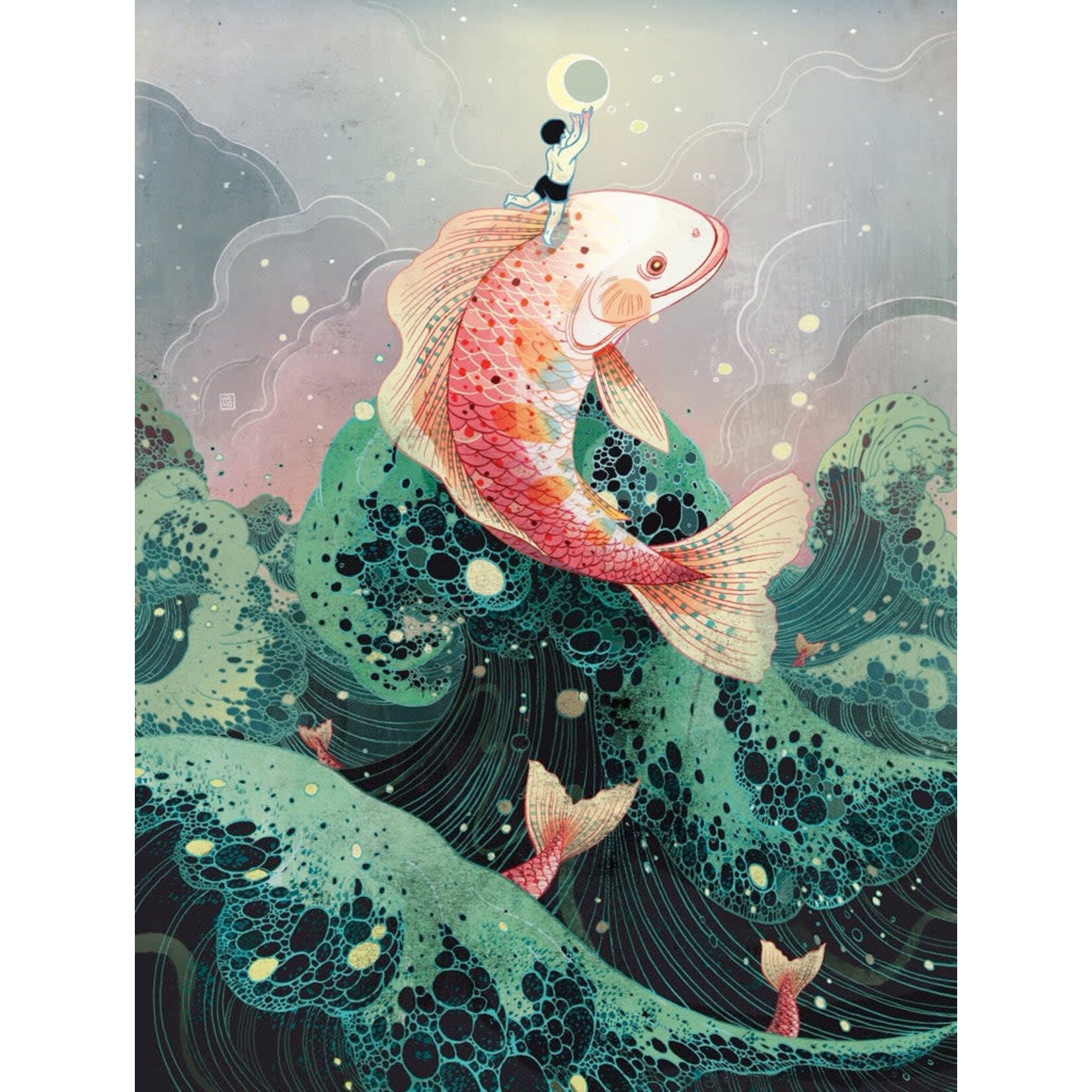 New York Puzzle Co Victo Ngai - Moon Catcher 500 Piece Puzzle