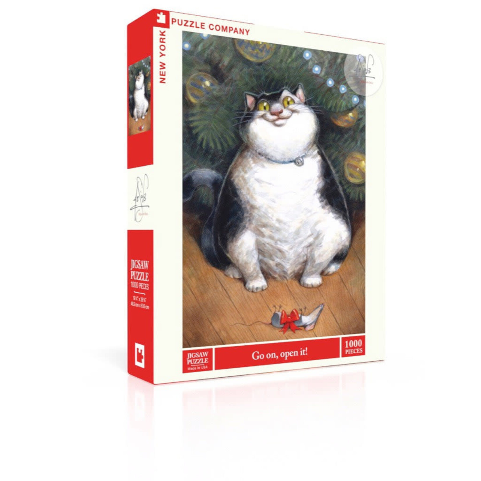 New York Puzzle Co Peter de Seve - Go on, open it! 1000 Piece Puzzle