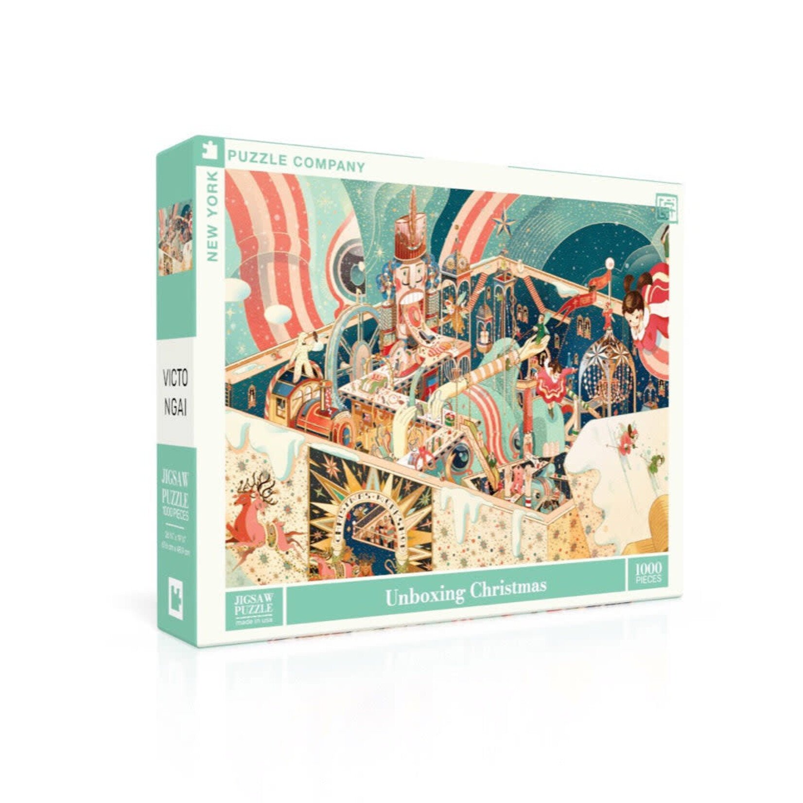 New York Puzzle Co Victo Ngai - Unboxing Christmas 1000 Piece Puzzle