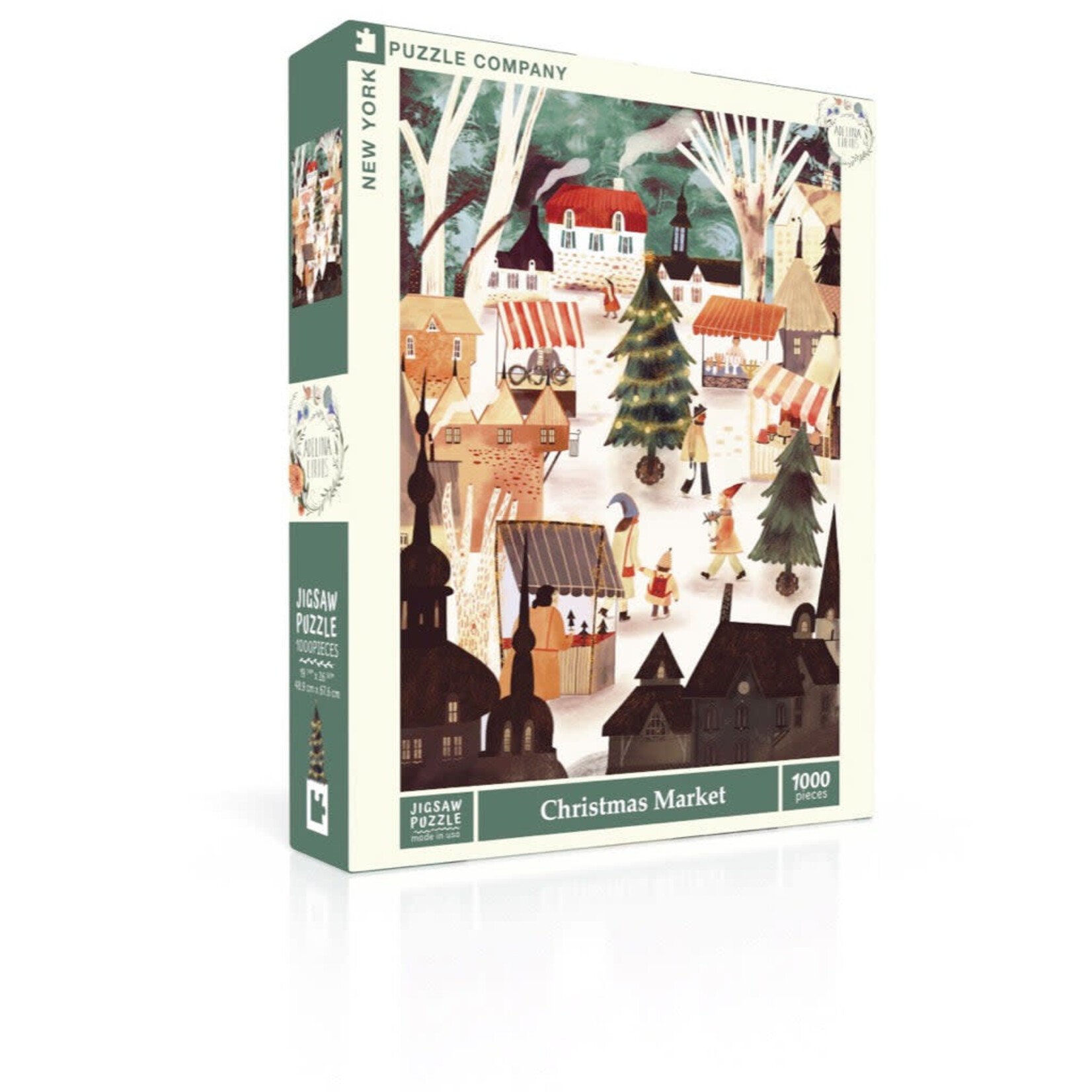 New York Puzzle Co Adelina Lirius - Christmas Market 1000 Piece Puzzle