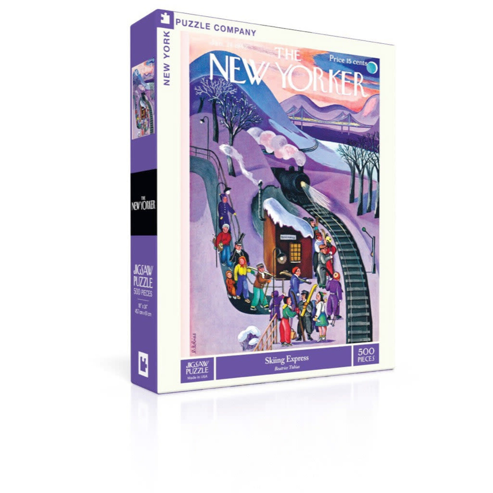 New York Puzzle Co New Yorker, The - Skiing Express 500 Piece Puzzle