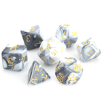 Die Hard Dice 7 Piece RPG Set - White and Black Marble